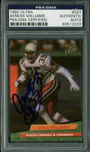 Cardinals Aeneas Williams Authentic Signed Card 1992 Ultra #327 PSA/DNA Slabbed