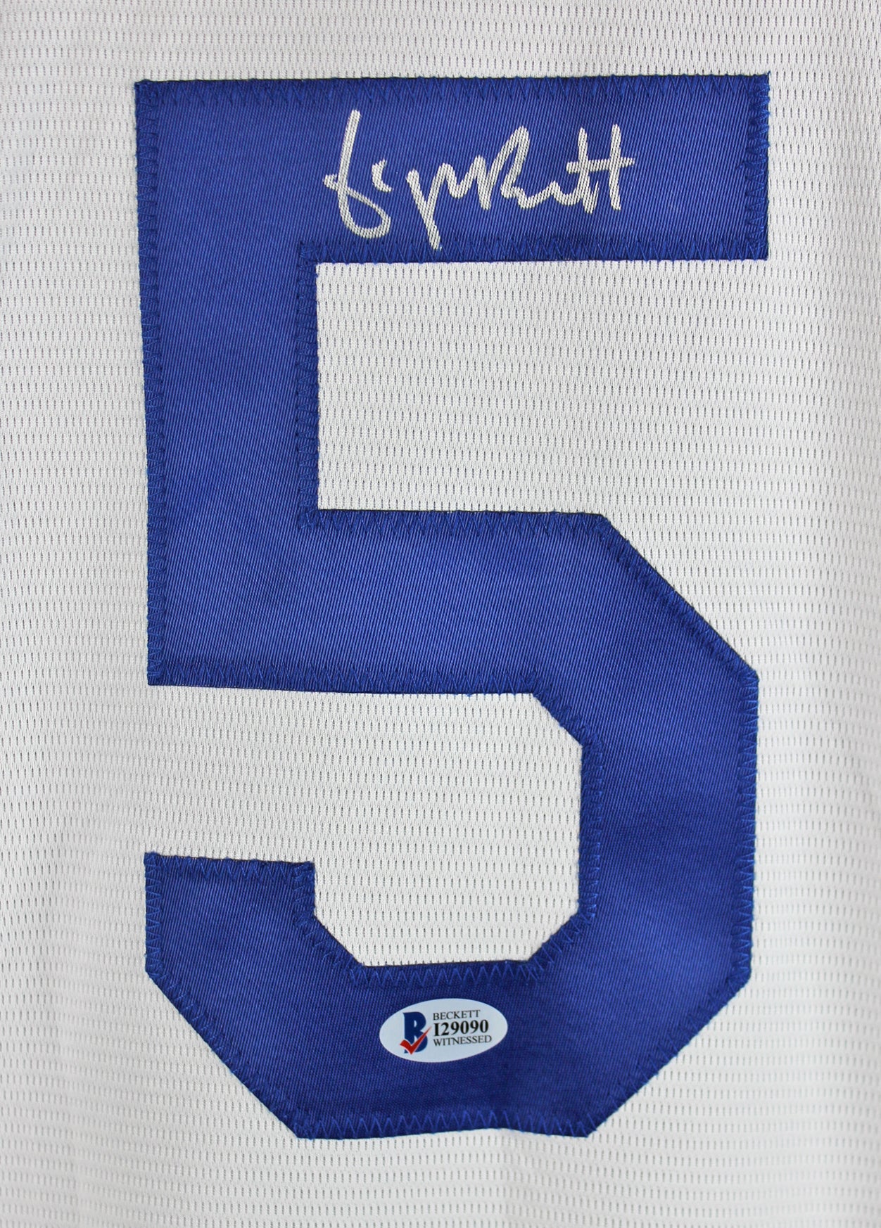 Royals George Brett Signed White Majestic Jersey w/ 2015 WS Champions Patch BAS