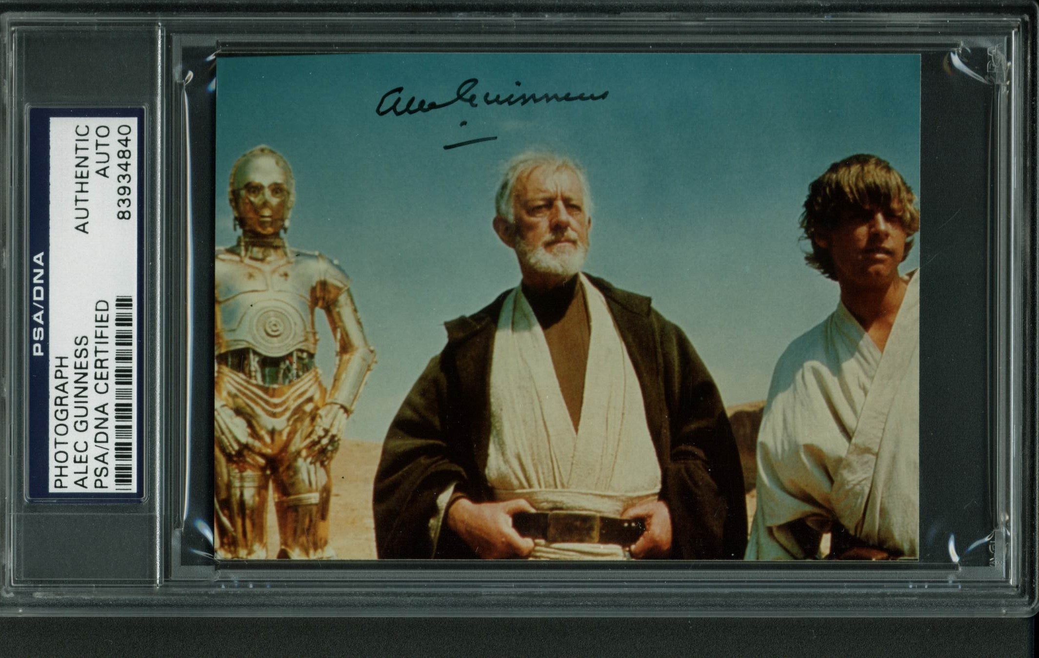 Alec Guinness Star Wars Authentic Signed 3.5x4 7/8 Photo PSA/DNA Slabbed