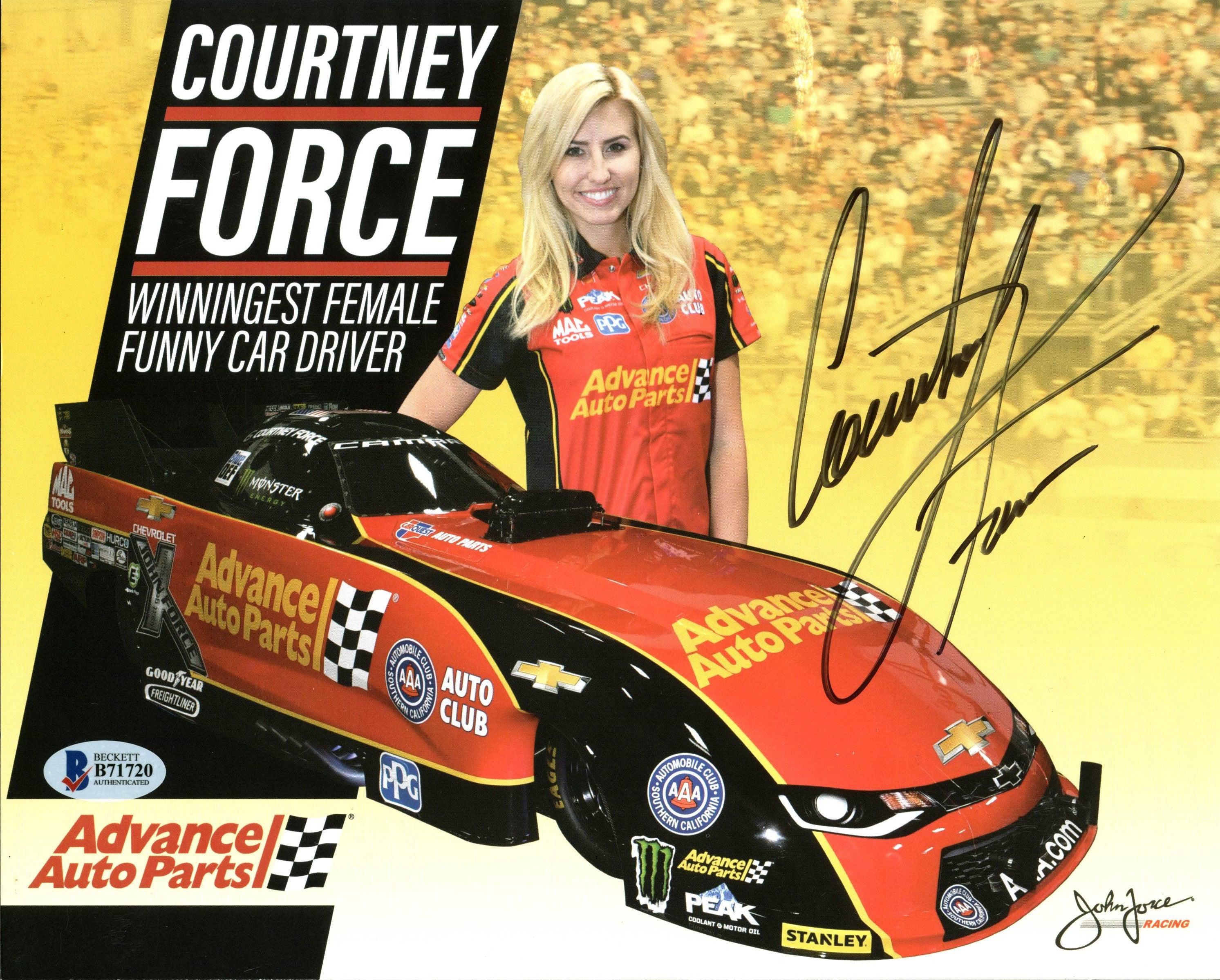Courtney Force NHRA Drag Racing Authentic Signed 8X10 Photo BAS #B71720