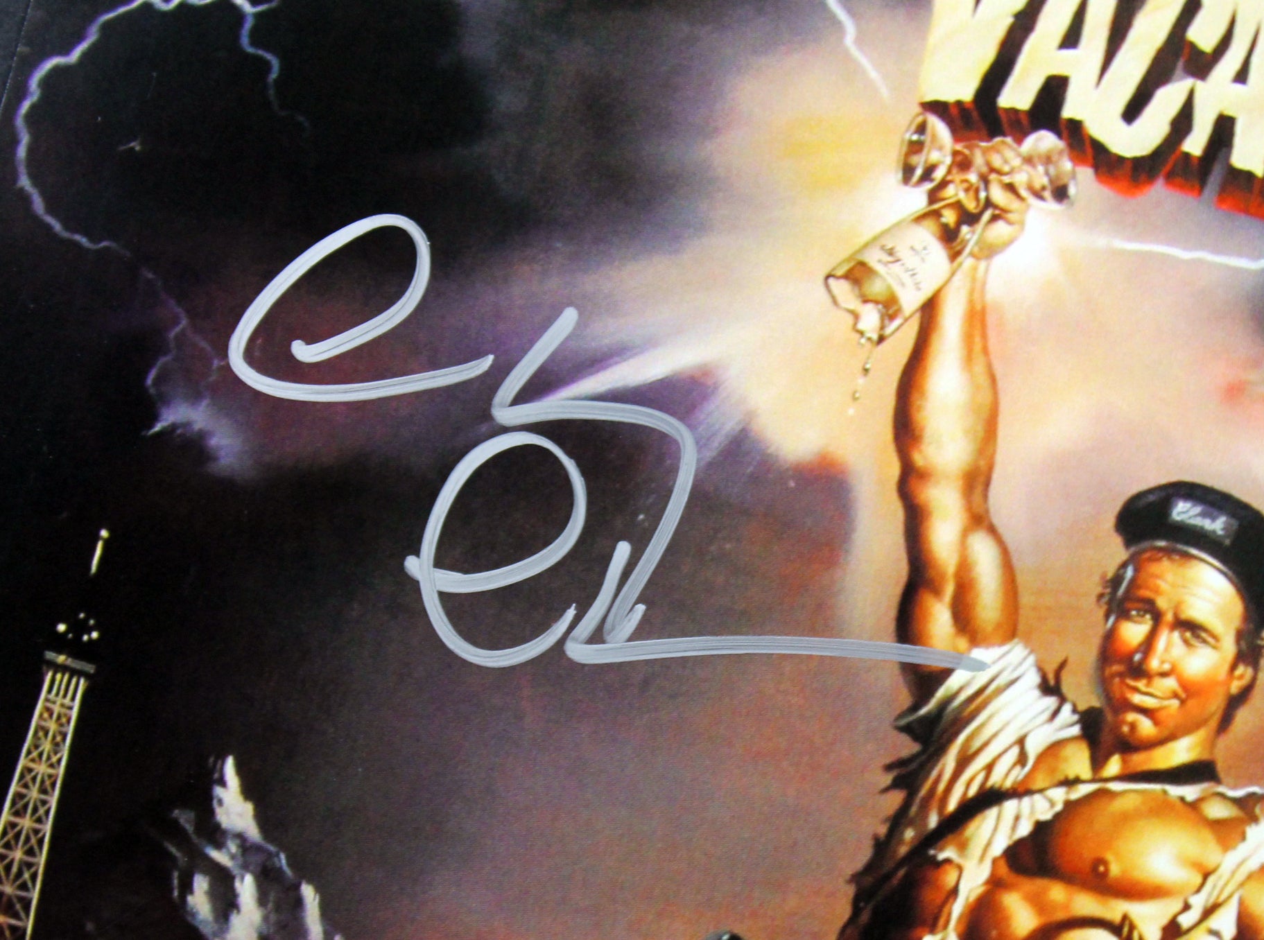 Chevy Chase European Vacation Signed 12x18 Mini Movie Poster BAS Witnessed