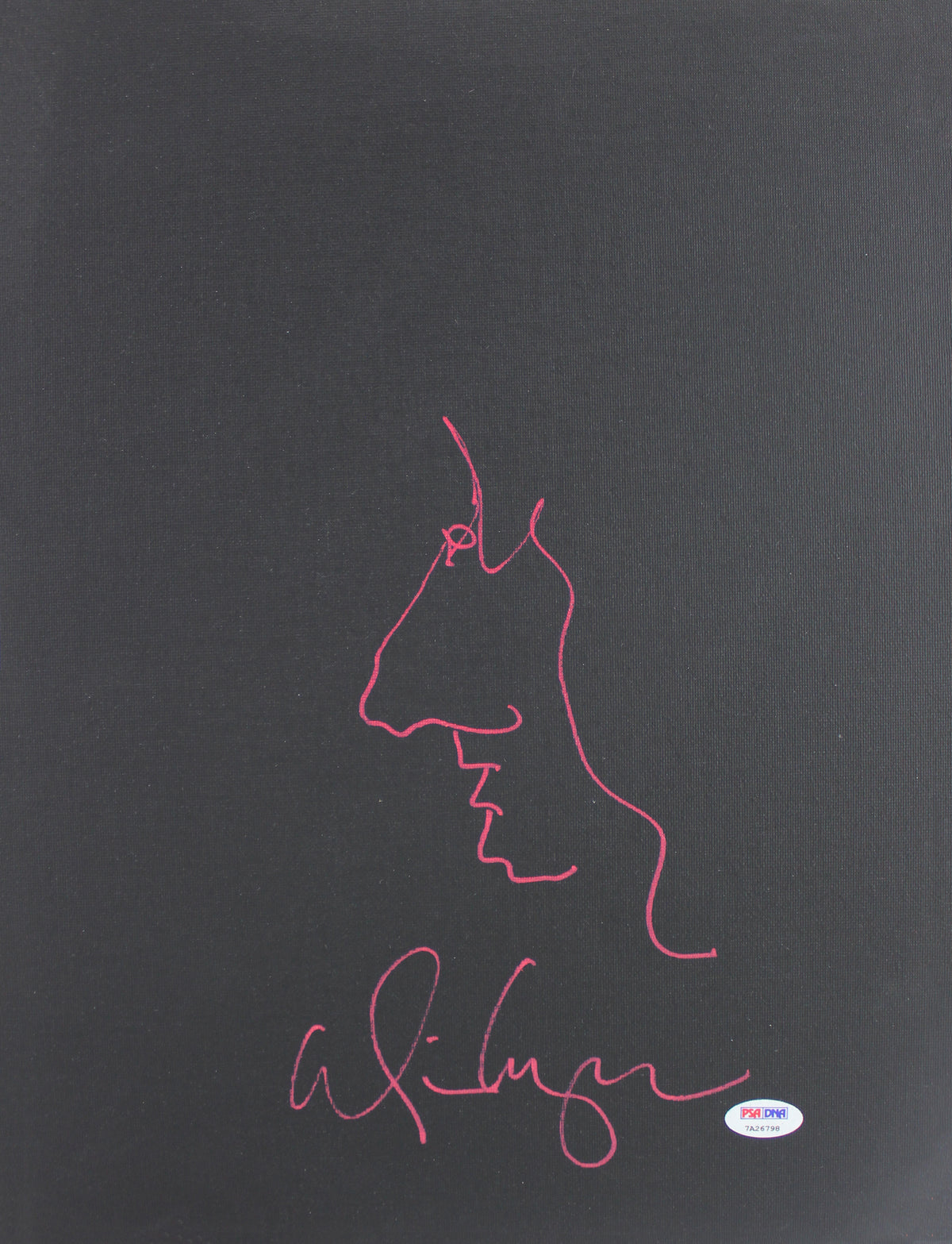 Alice Cooper Signed 12x16 Hand Drawn Self Portrait Sketch Canvas PSA #7A26798