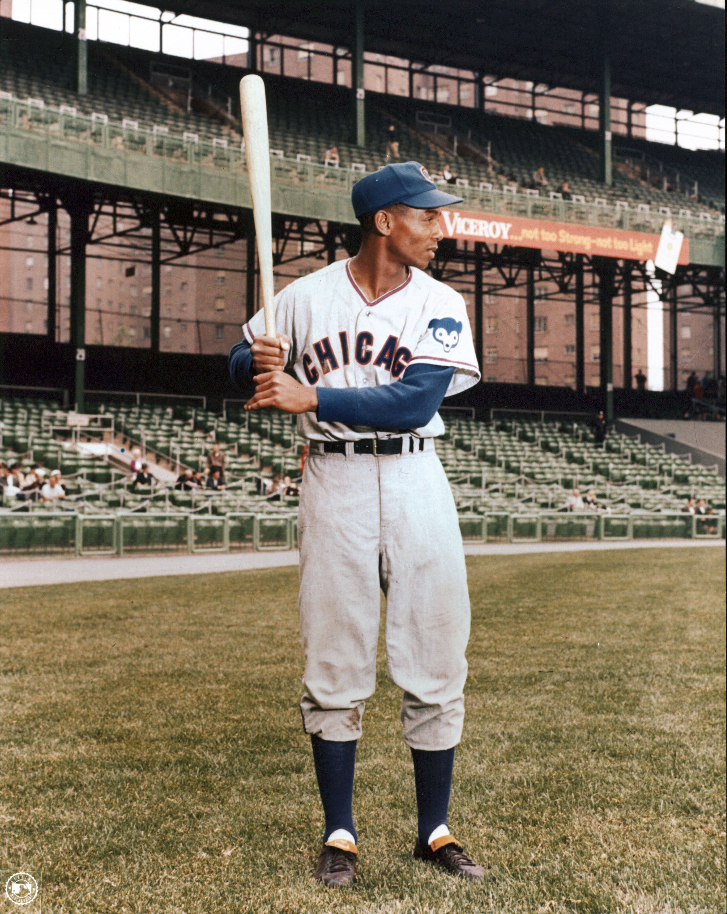 Cubs Ernie Banks 8x10 PhotoFile Grey Jersey Batting Stance Photo Un-signed