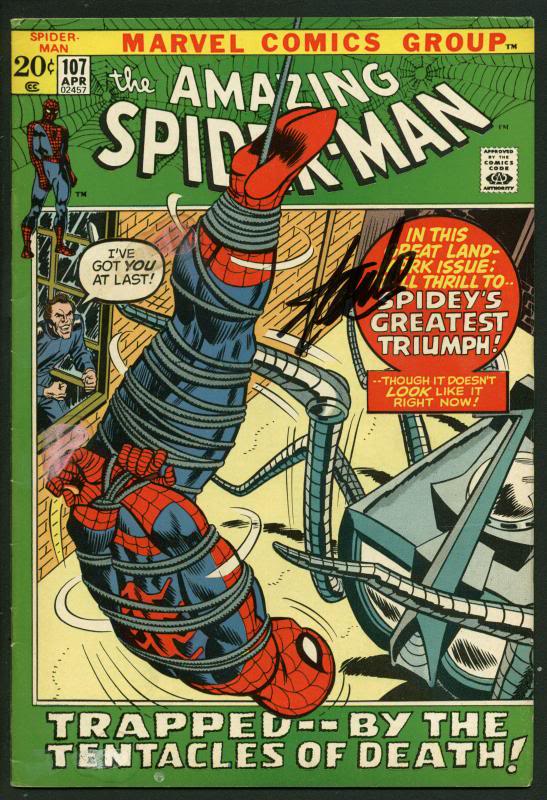 Stan Lee Signed Amazing Spider-Man #107 Comic Book Spider Slayer PSA/DNA #W18713