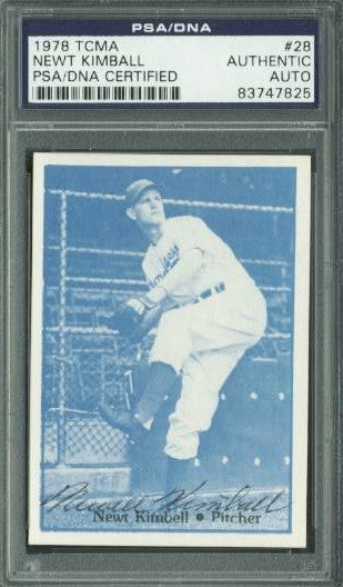 Dodgers Newt Kimball Authentic Signed Card 1978 Tcma #28 PSA/DNA Slabbed