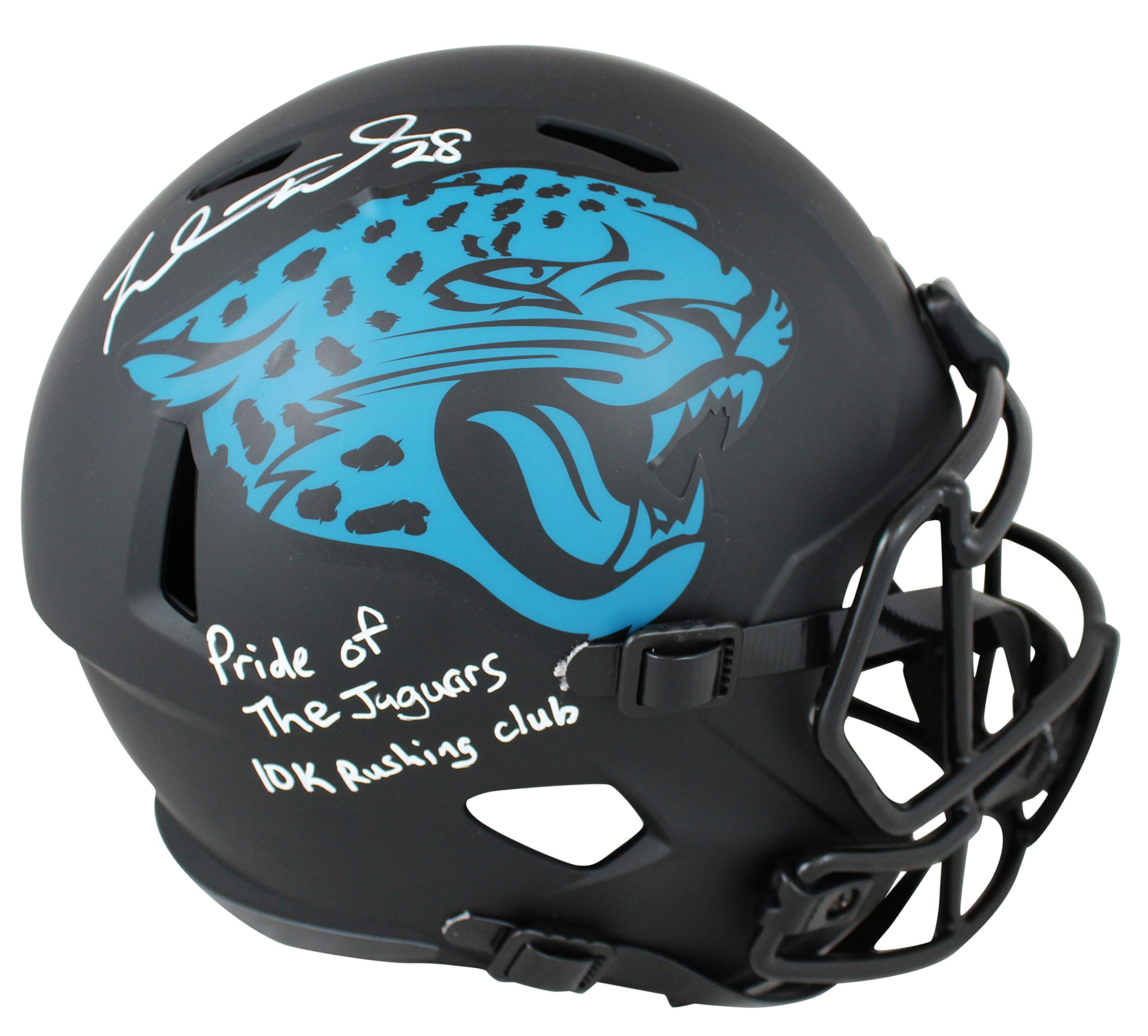 Jaguars Fred Taylor "2x Insc" Signed Eclipse Full Size Speed Rep Helmet BAS Wit