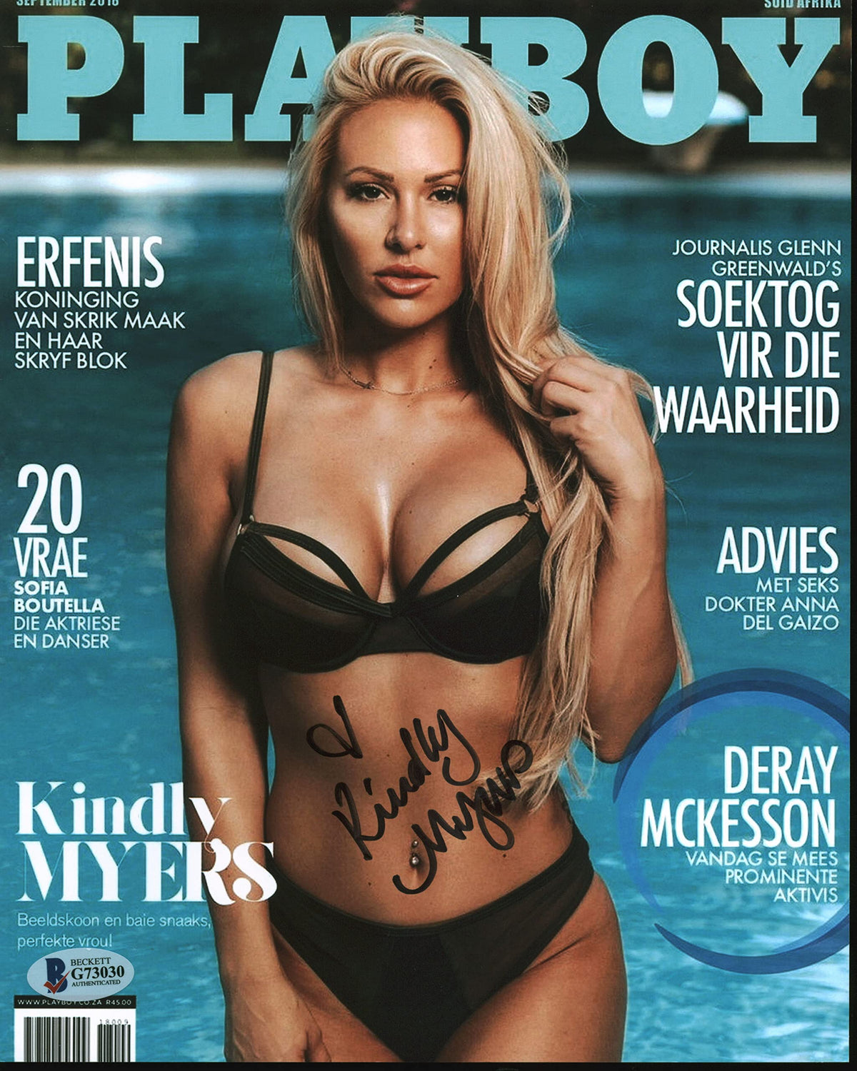 Kindly Myers Playboy Authentic Signed 8x10 Photo Autographed BAS #G73030