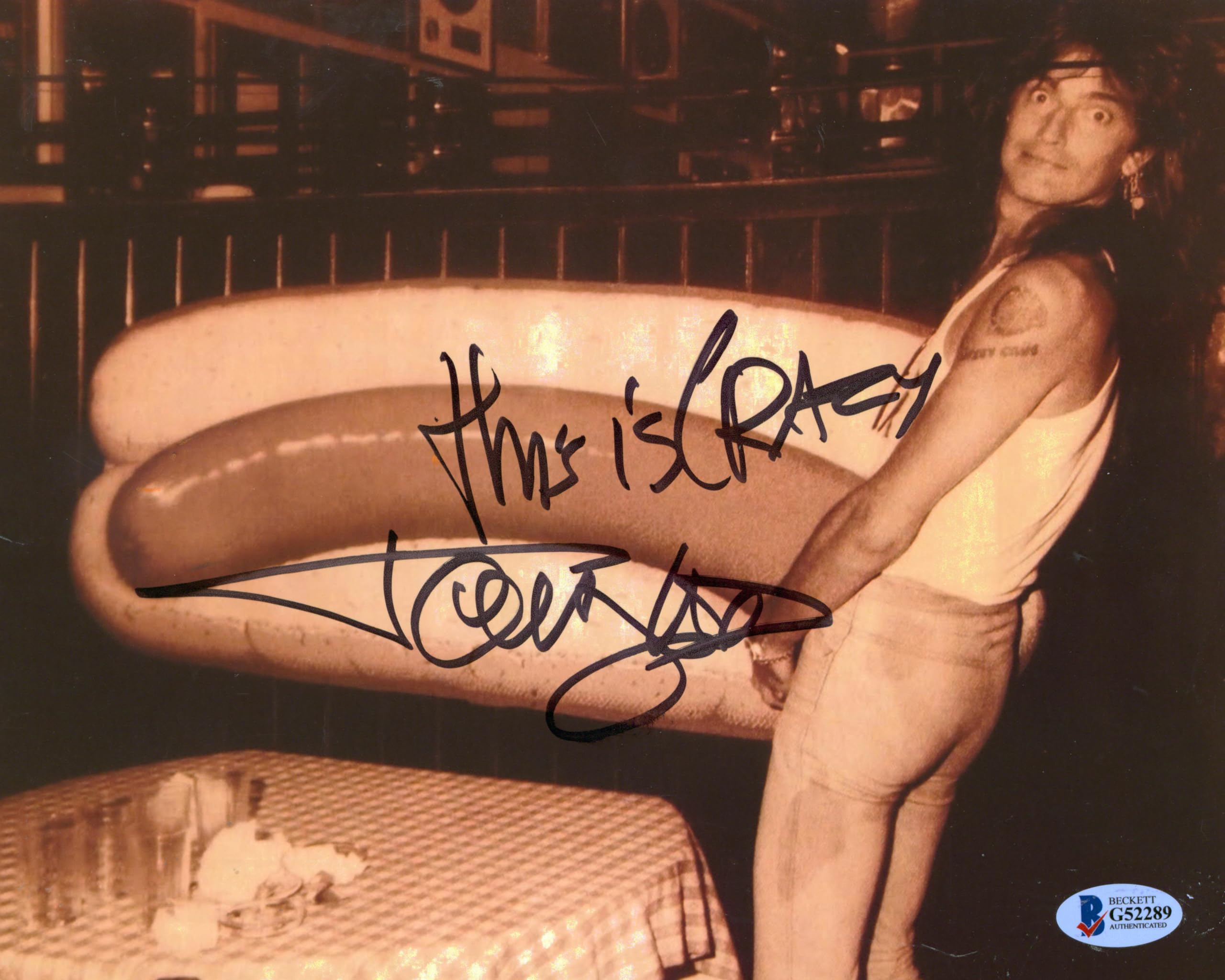 Tommy Lee Motley Crue "This is crazy" Authentic Signed 8x10 Photo BAS #G52289