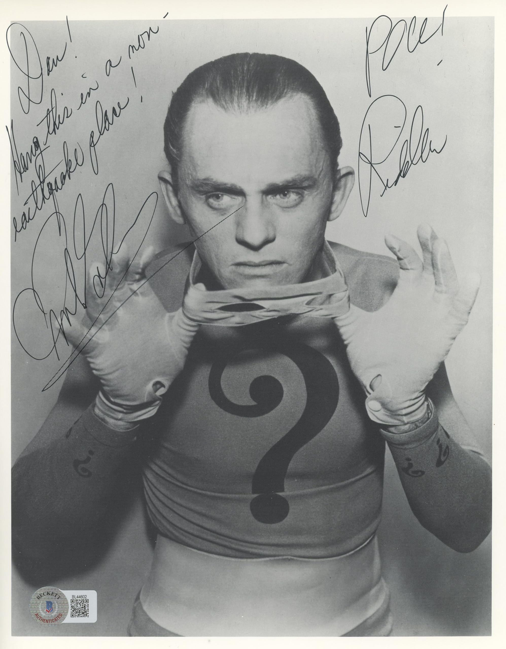 Frank Gorshin Batman w/ Inscription Authentic Signed 8x10 Photo BAS #BL44602