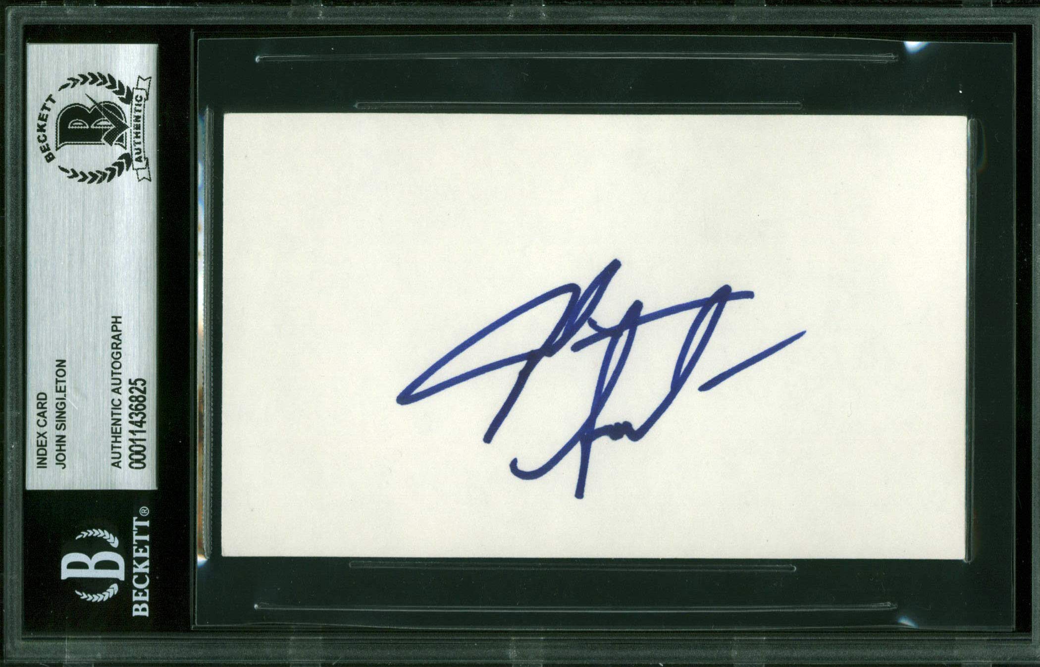 John Singleton Boyz N The Hood Authentic Signed 3x5 Index Card BAS Slabbed
