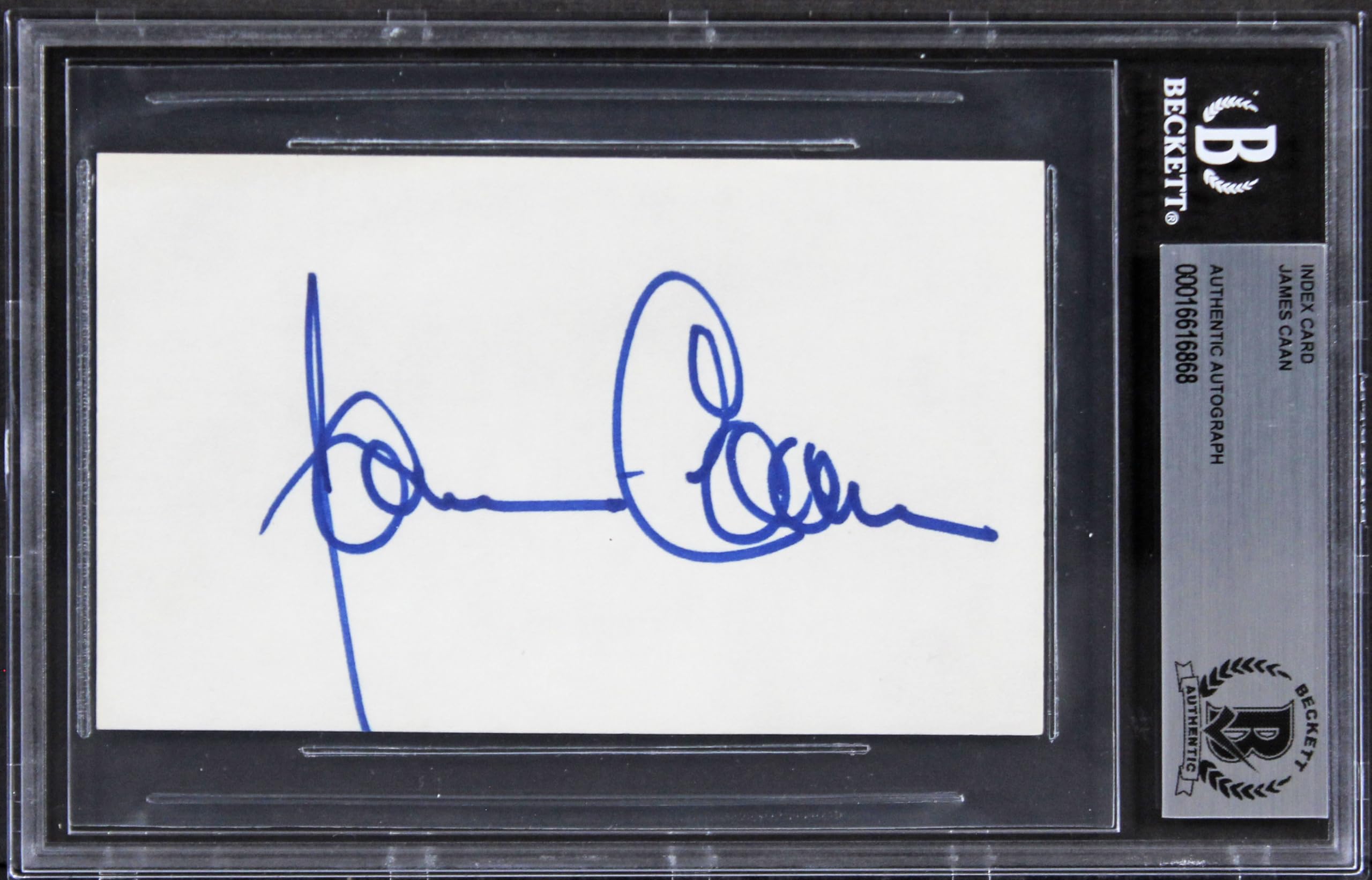 James Caan The Godfather Authentic Signed 3x5 Index Card Autographed BAS Slabbed