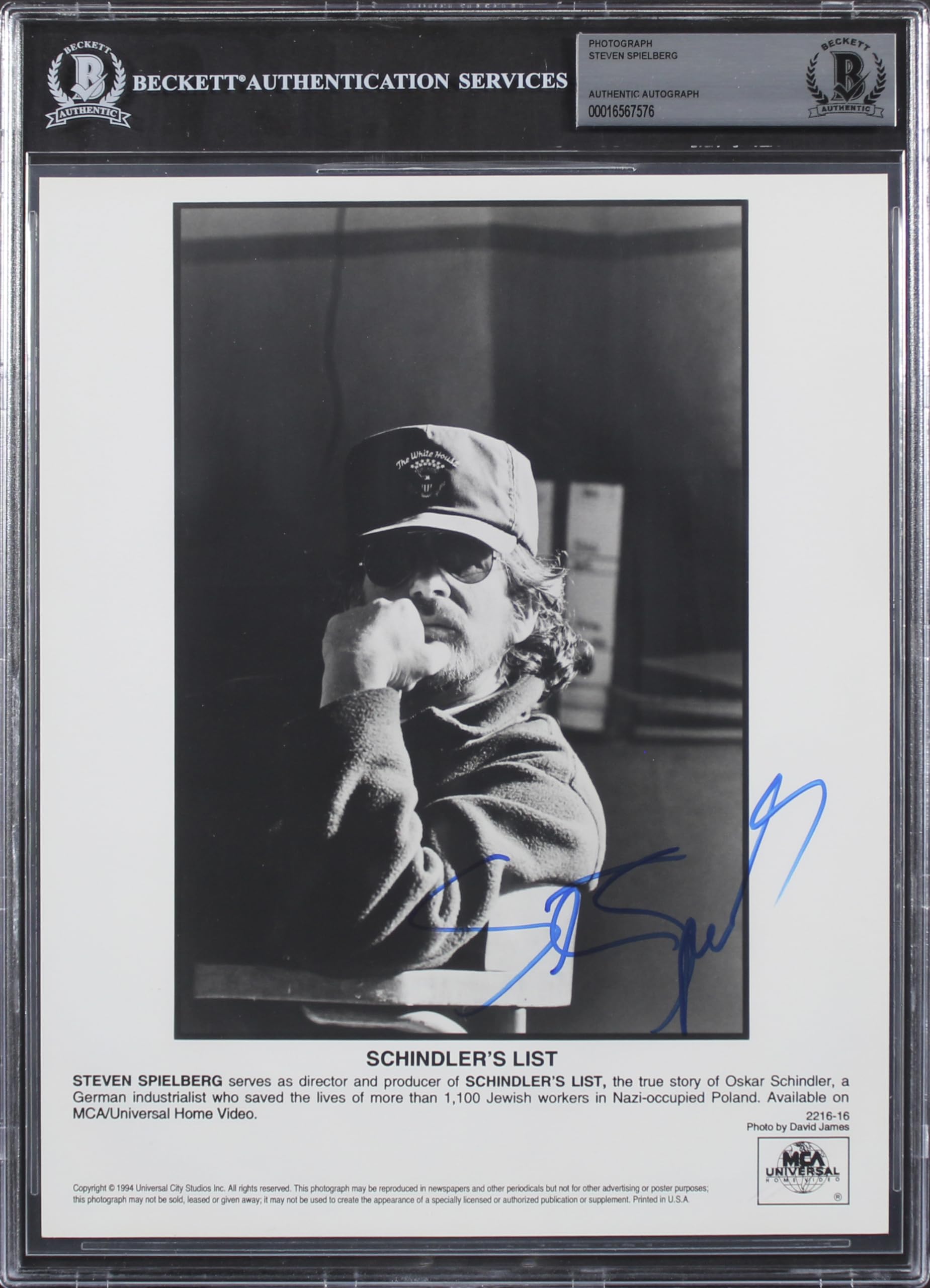 Stephen Spielberg Schindler's List Authentic Signed 8x10 Photo BAS Slabbed