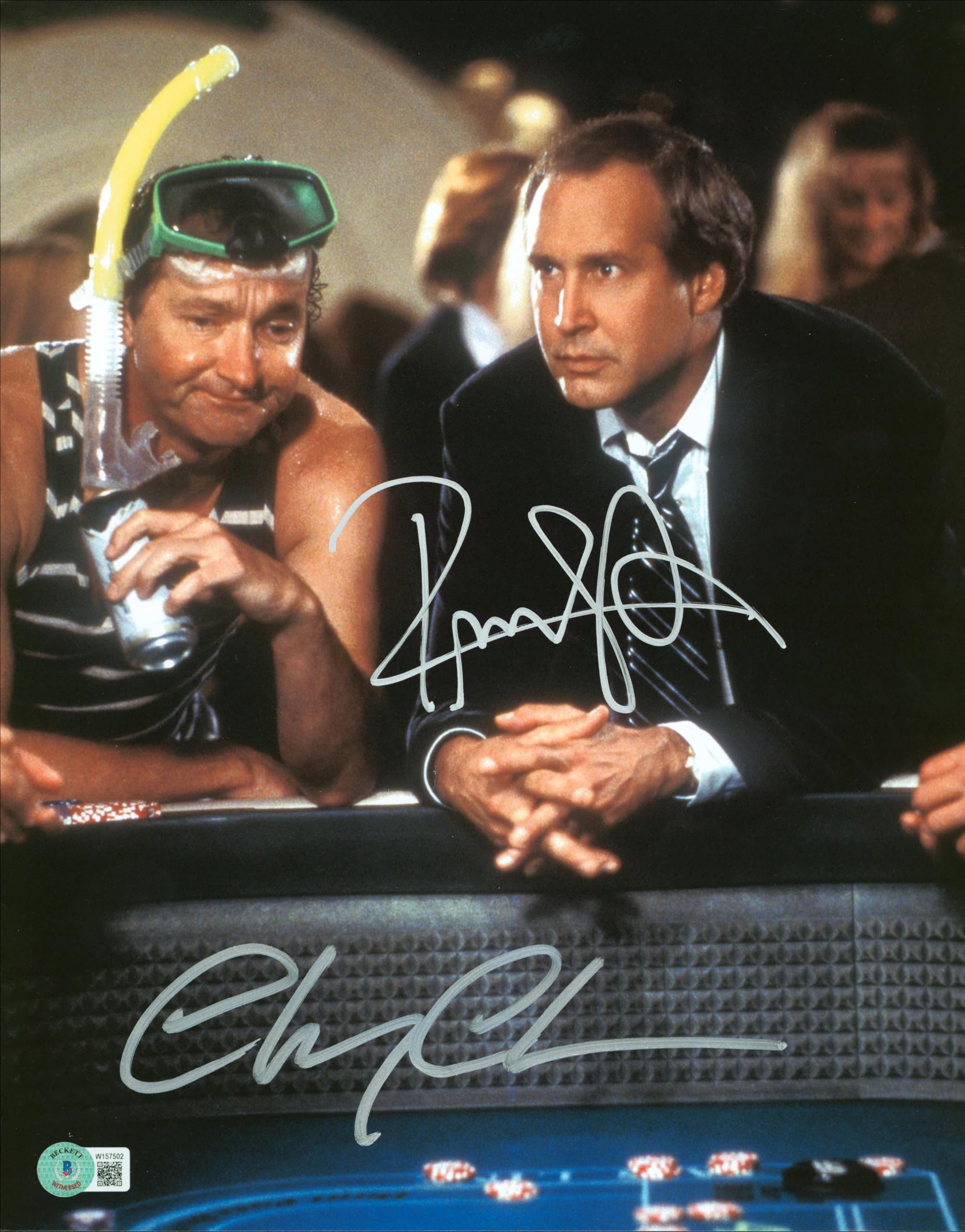 Chevy Chase & Randy Quaid Vegas Vacation Signed 11x14 Photo BAS Witnessed