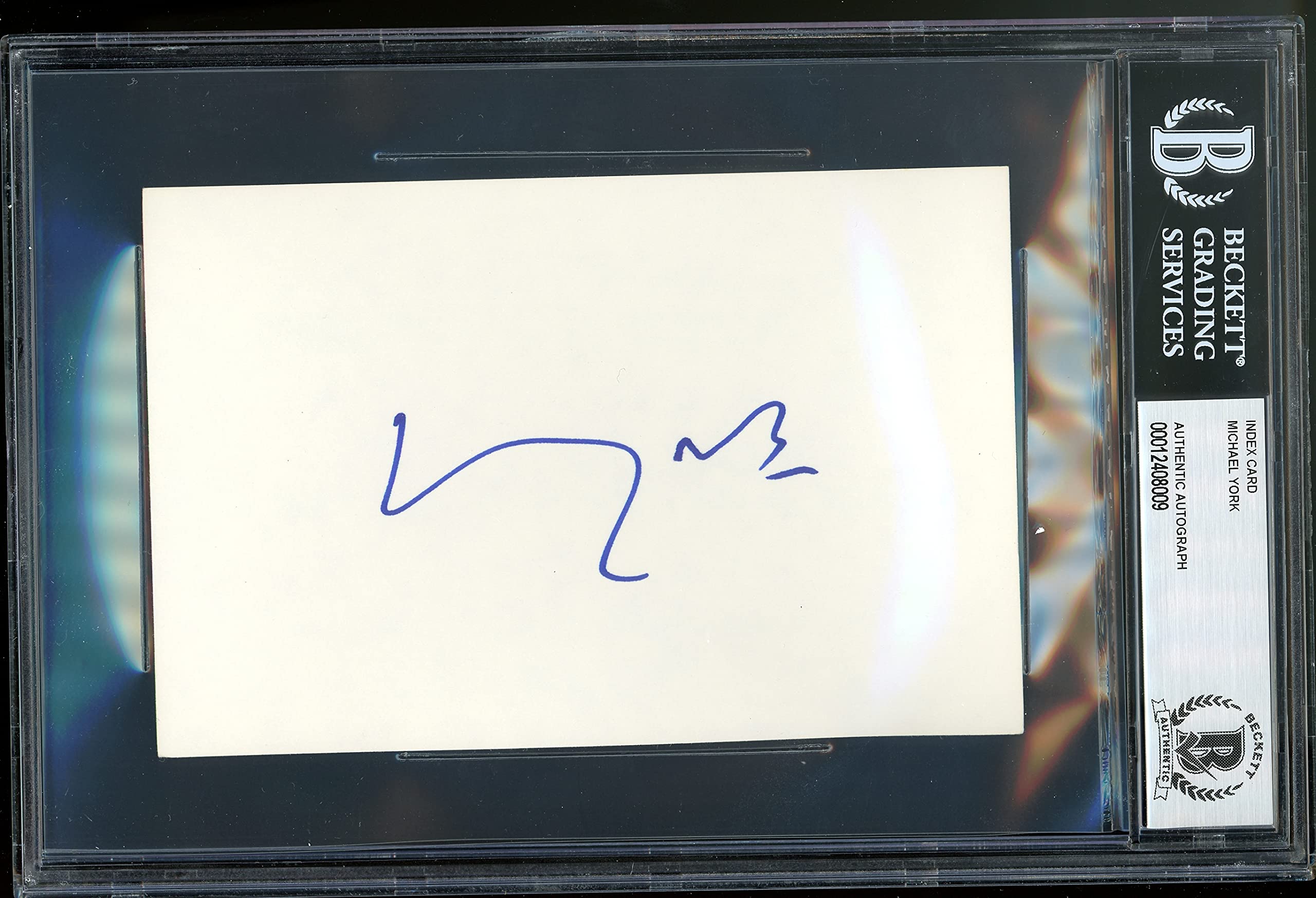 Michael York Romeo + Juliet Authentic Signed 4x6 Index Card BAS Slabbed