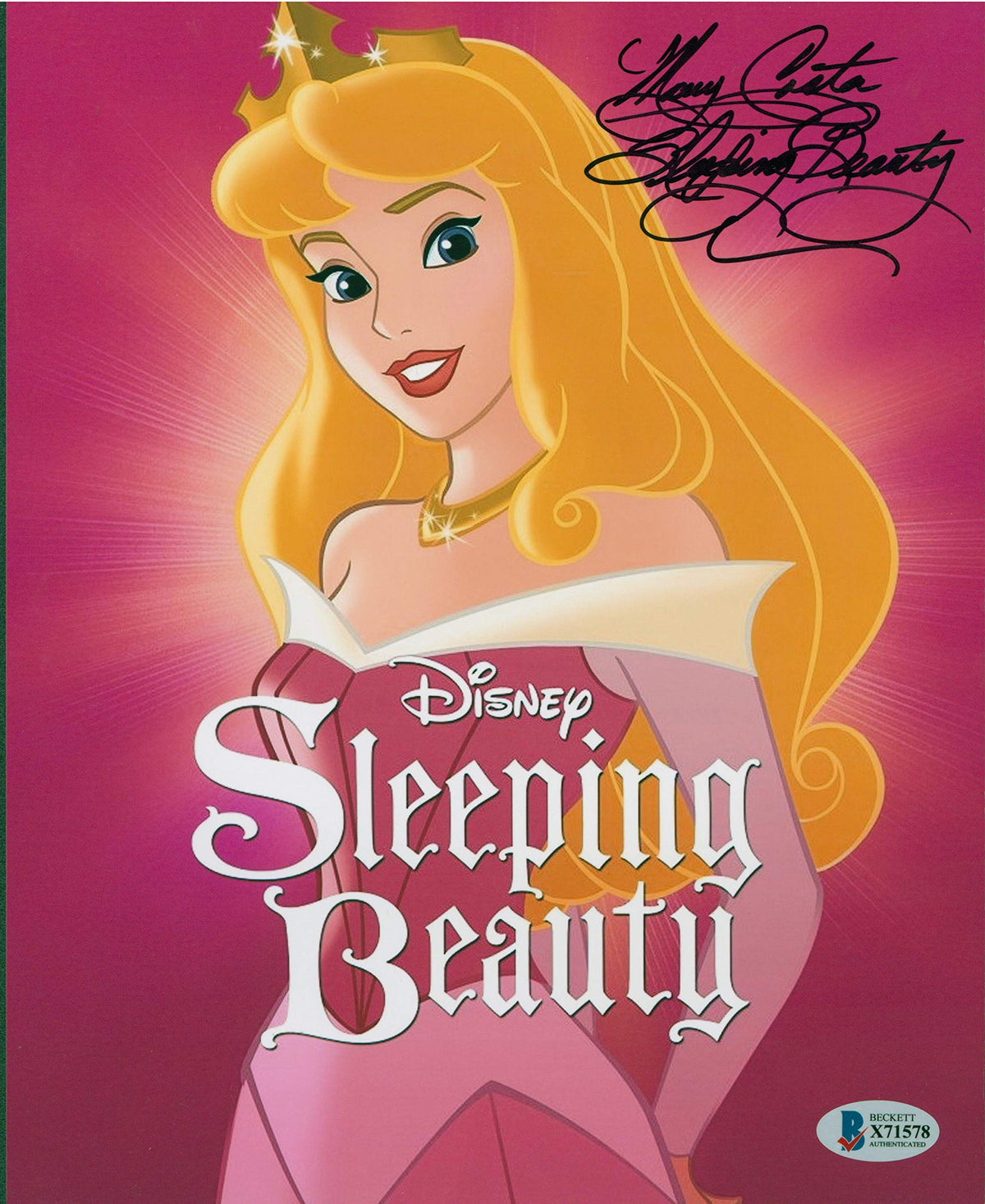 Mary Costa "Sleeping Beauty" Authentic Signed 8x10 Photo Autographed BAS #X71578