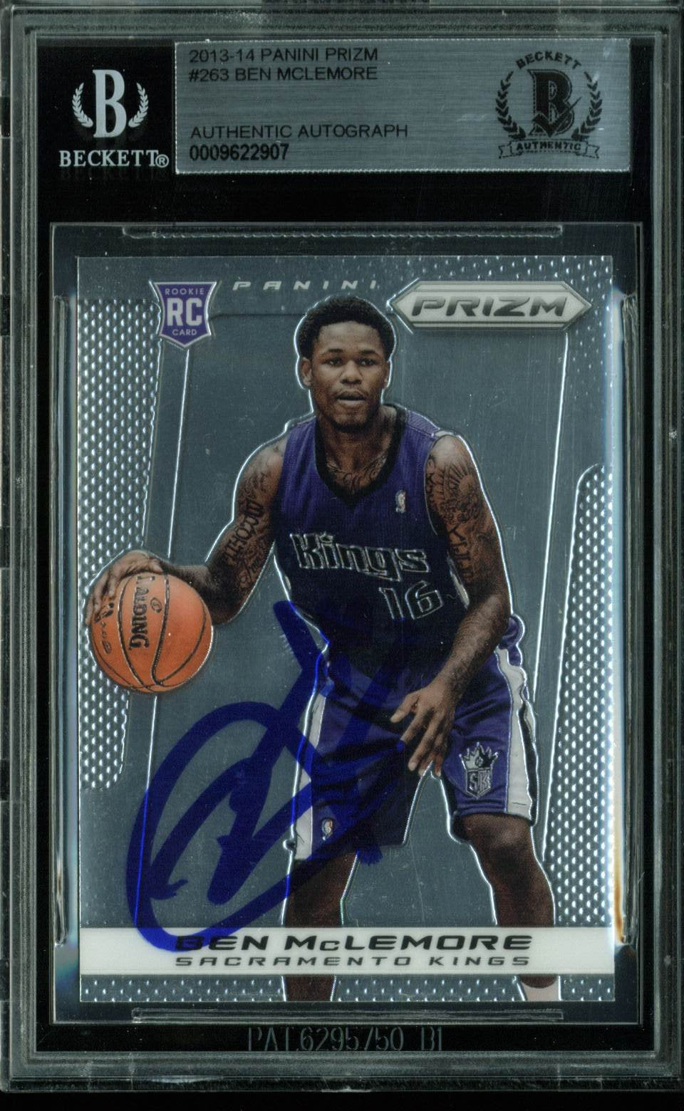 Kings Ben Mclemore Authentic Signed Card 2013 Panini Prizm RC #263 BAS Slabbed