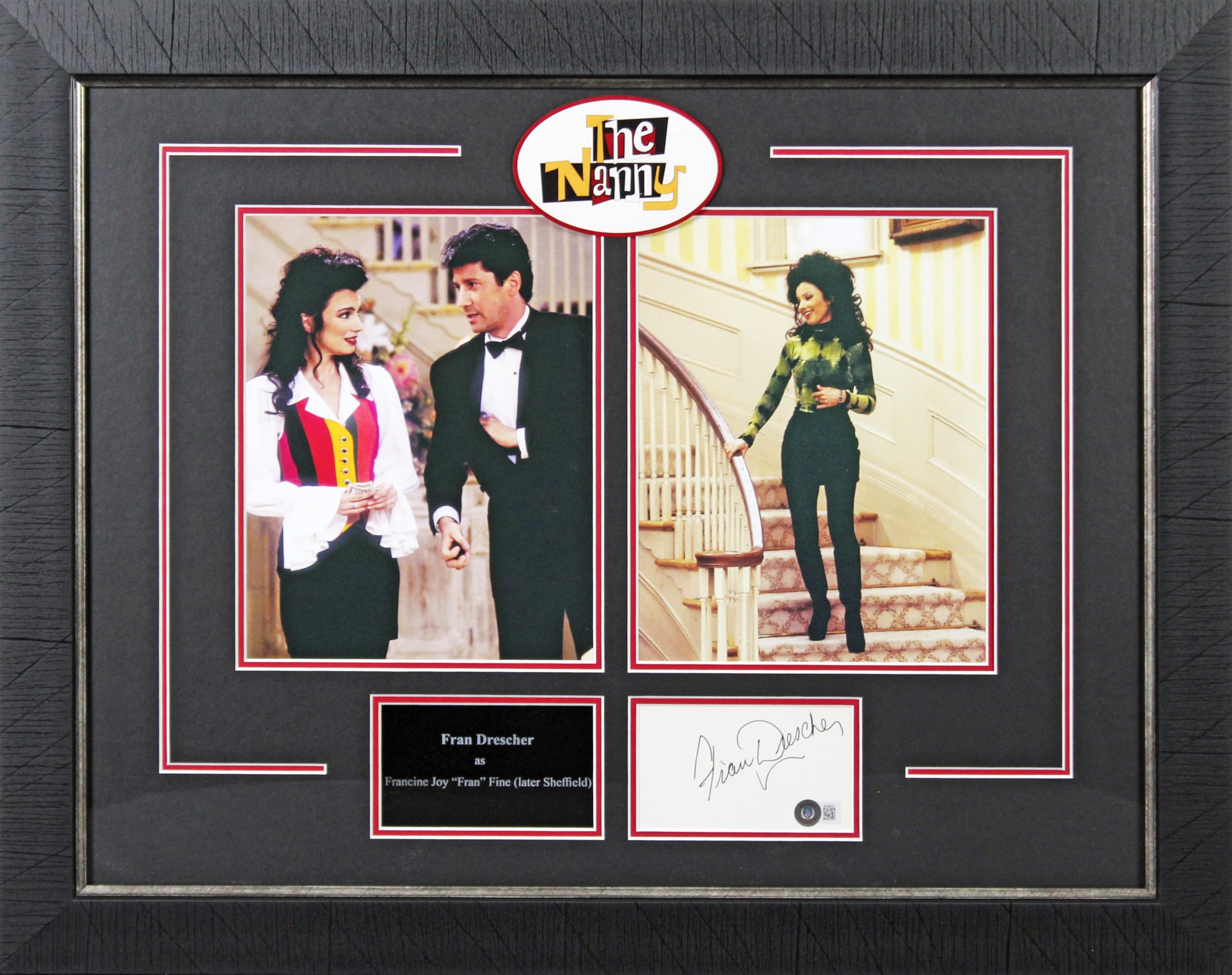 Fran Drescher The Nanny Authentic Signed & Framed 3x5 Index Card Autographed BAS