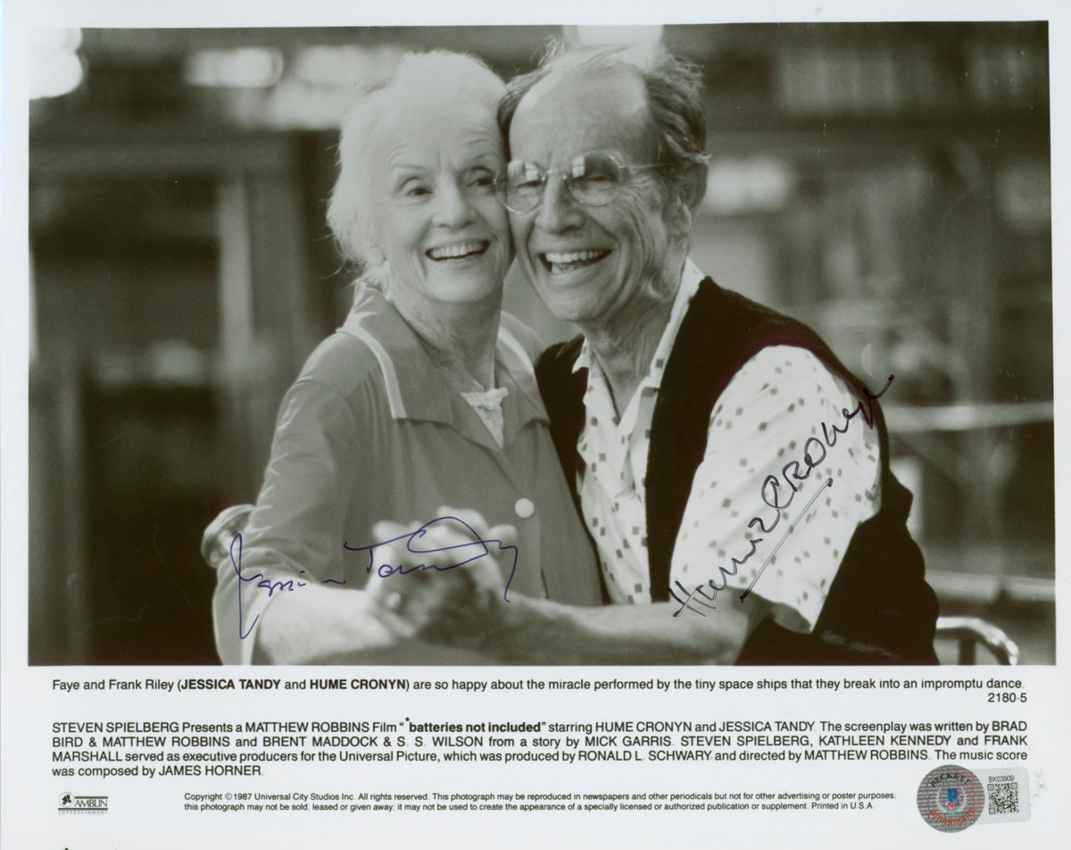 Hume Cronyn Jessica Tandy Batteries Not Included Signed 8x10 Photo BAS #BK03909