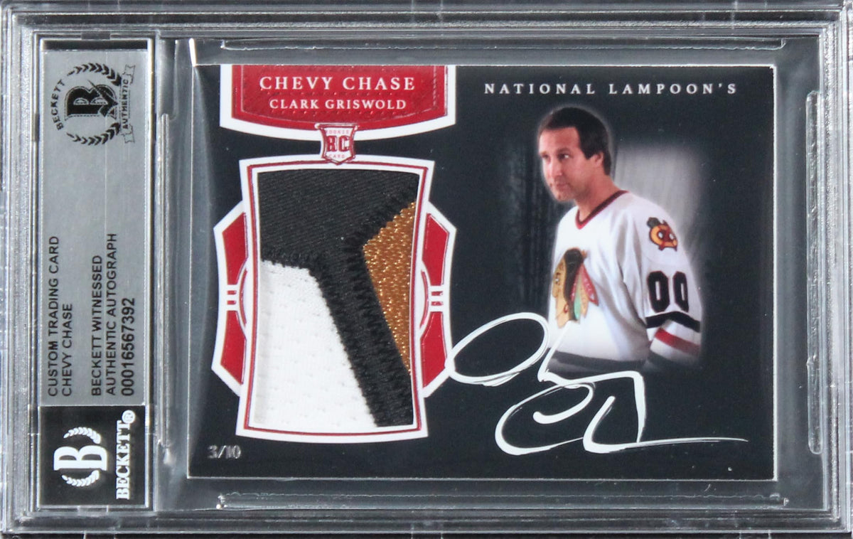 Chevy Chase Christmas Vacation Signed Custom Relic Card #3/10 BAS Slab #16567392