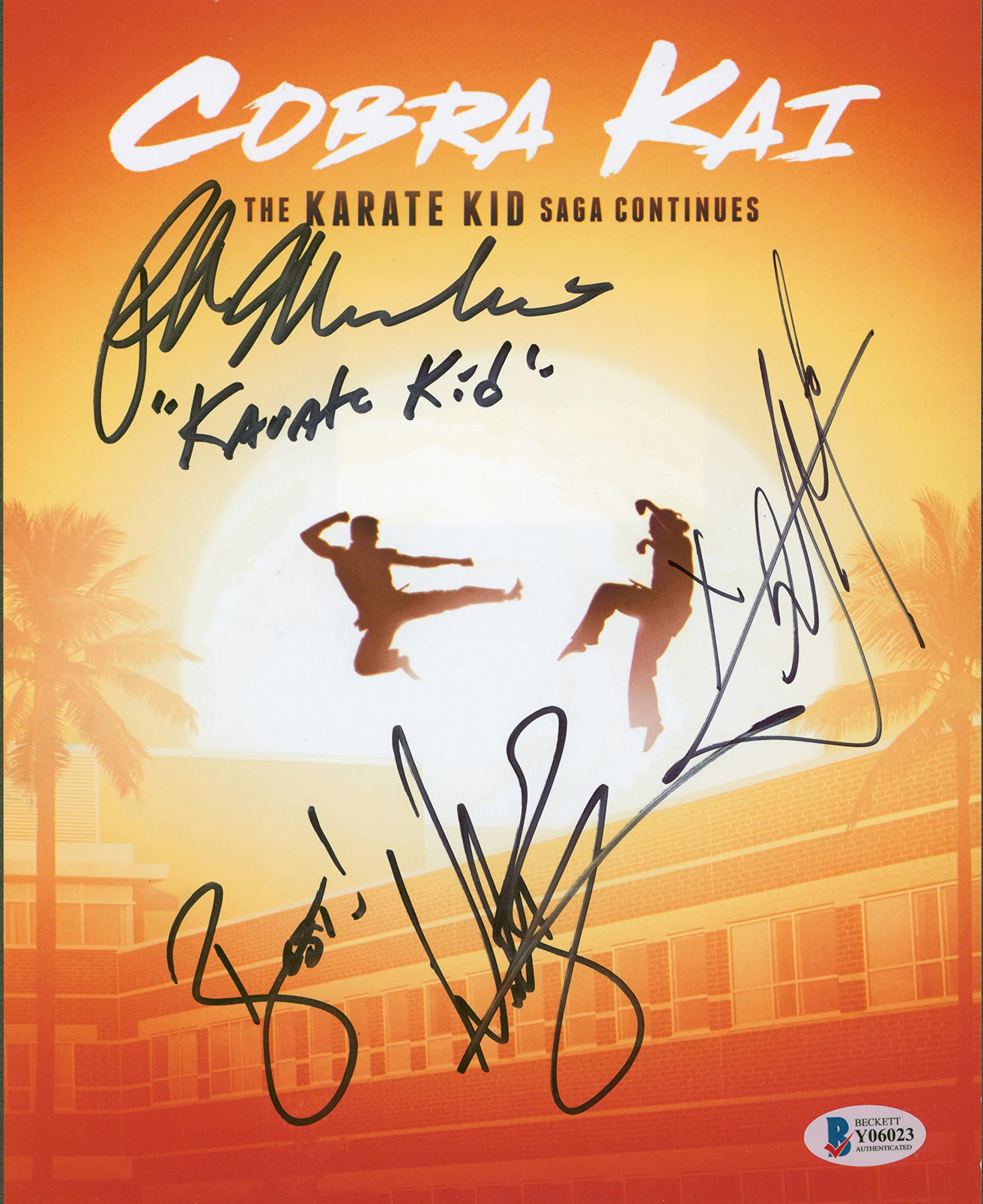 Cobra Kai (3) Macchio, Zabka & Mariduena Authentic Signed 8x10 Photo BAS #Y06023