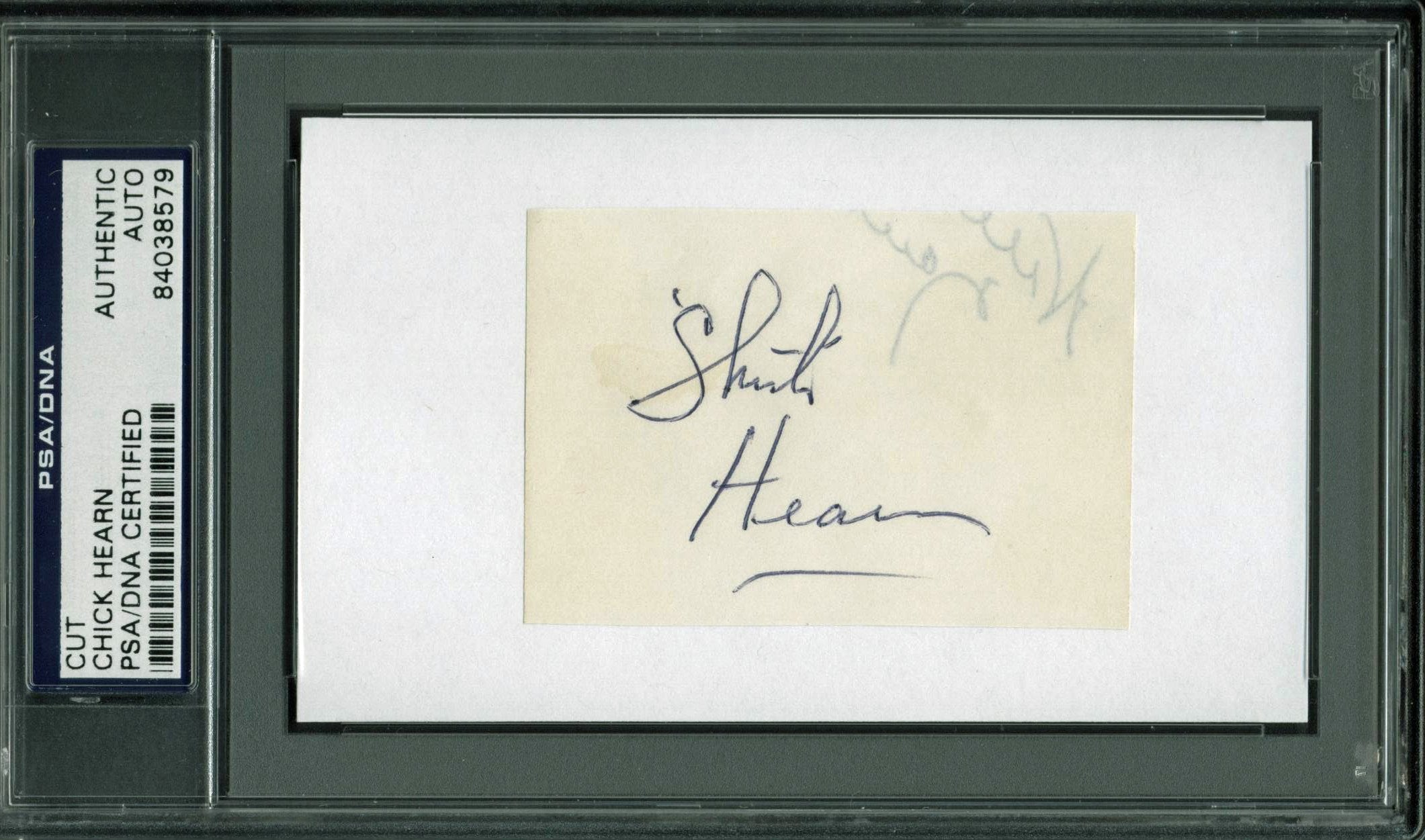 Lakers Chick Hearn Authentic Signed 2.25x3 Cut Signature PSA/DNA Slabbed