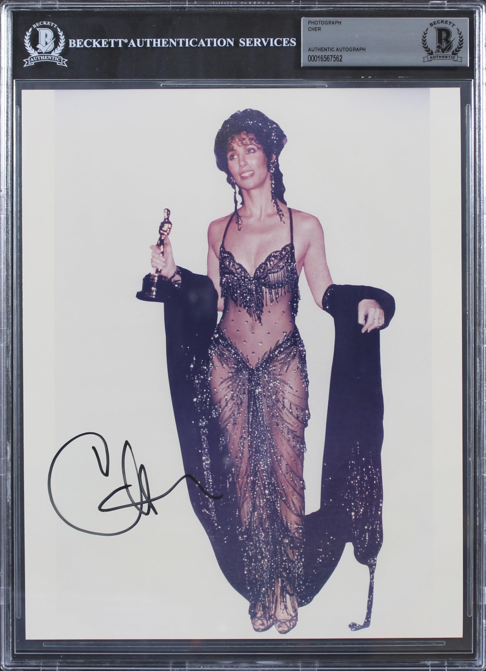 Cher Moonstruck Authentic Signed 8x10 Photo Autographed BAS Slabbed
