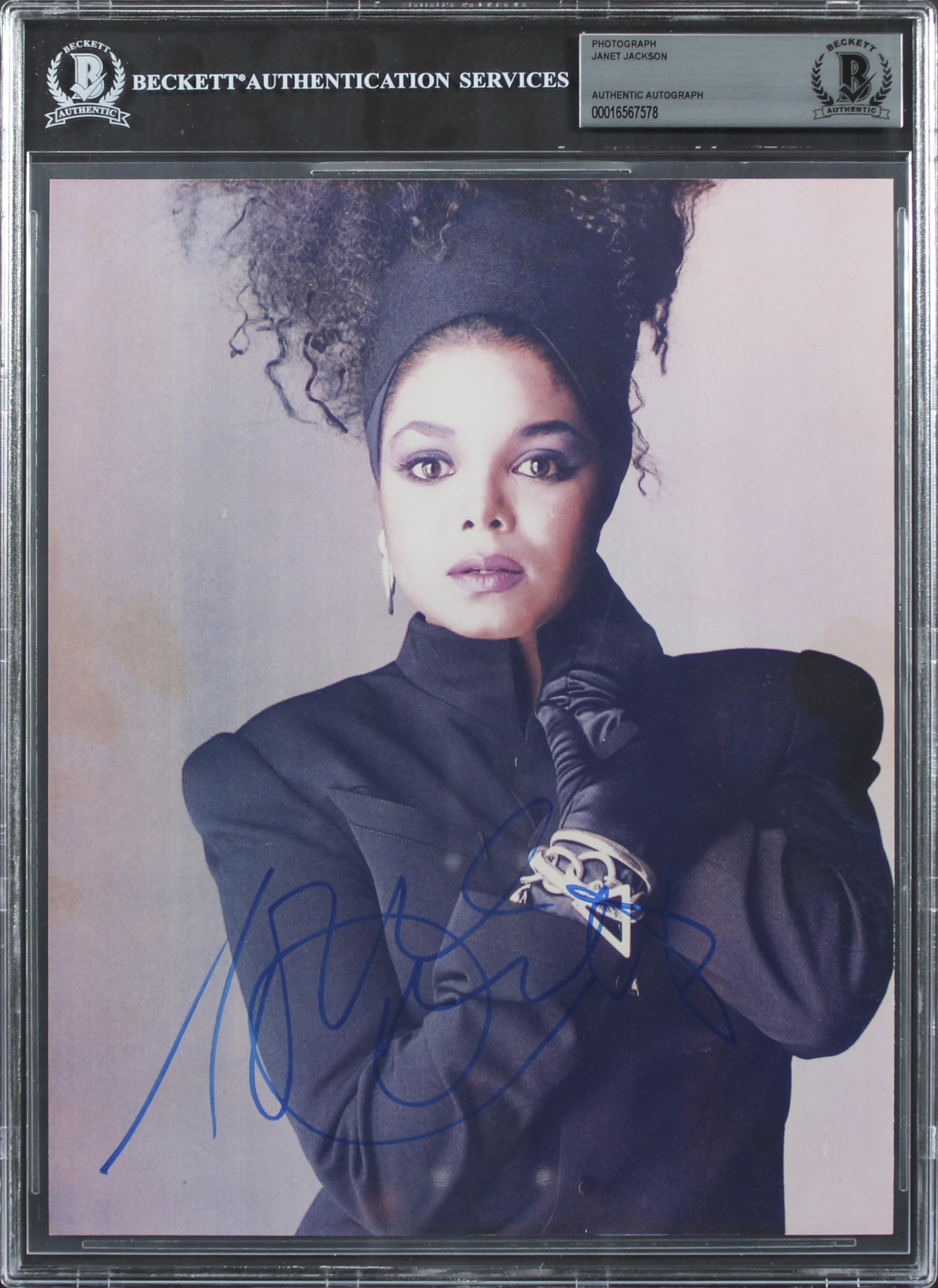 Janet Jackson Authentic Signed 8x10 Photo Autographed BAS Slabbed