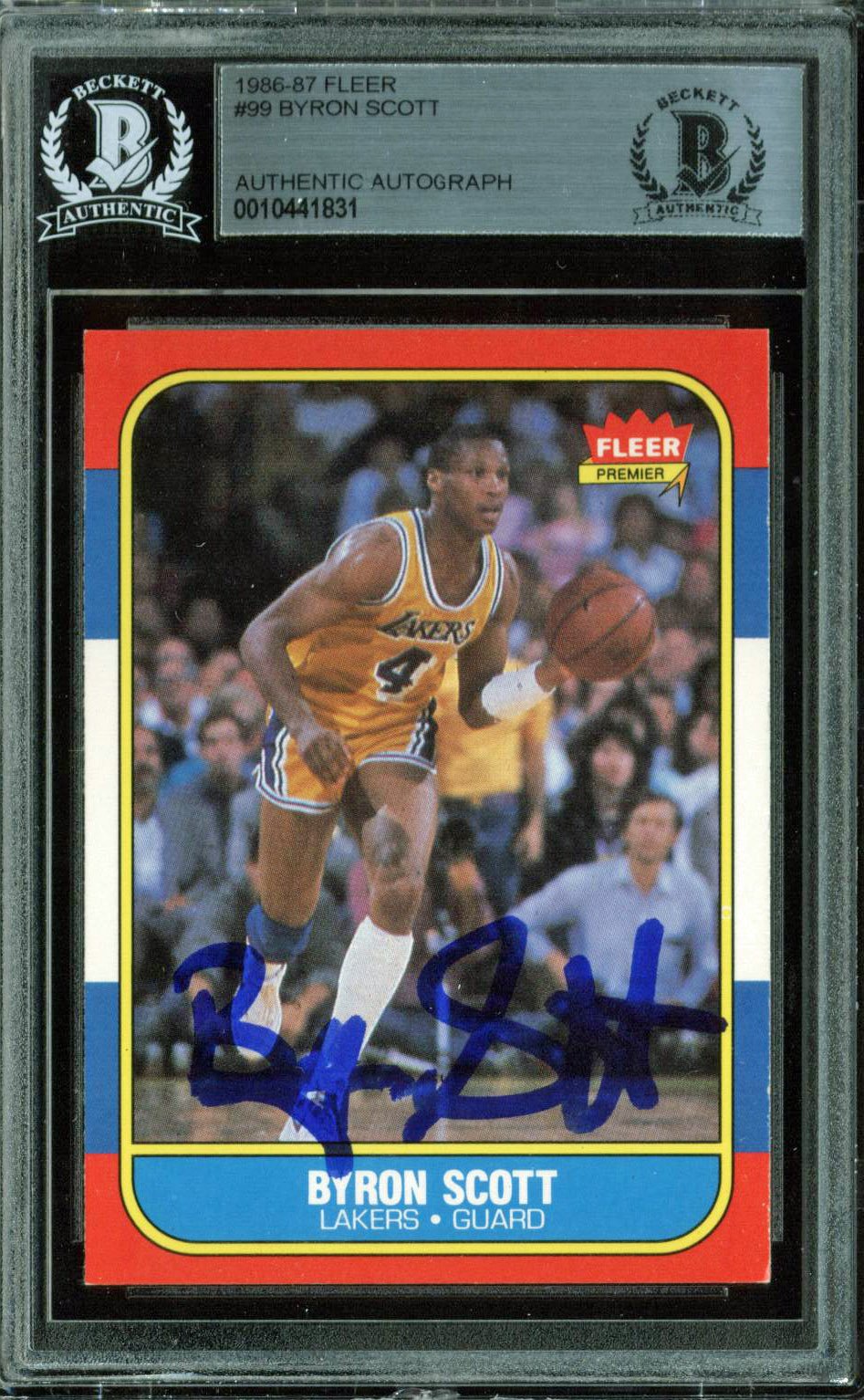 Lakers Byron Scott Authentic Signed 1986 Fleer #99 Auto Card BAS Slabbed