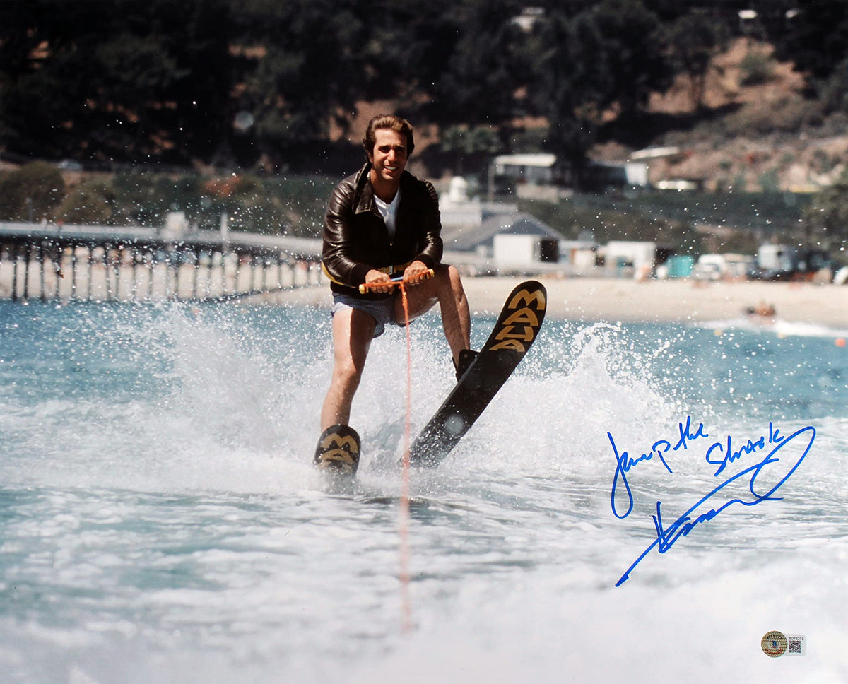 Henry Winkler Happy Days "Jump The Shark" Signed 16x20 Horizontal Photo BAS