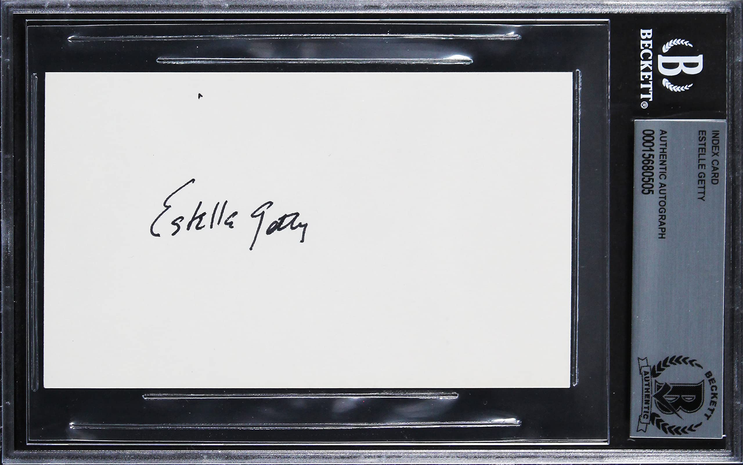 Estelle Getty The Golden Girls Authentic Signed 3x5 Index Card BAS Slabbed 1