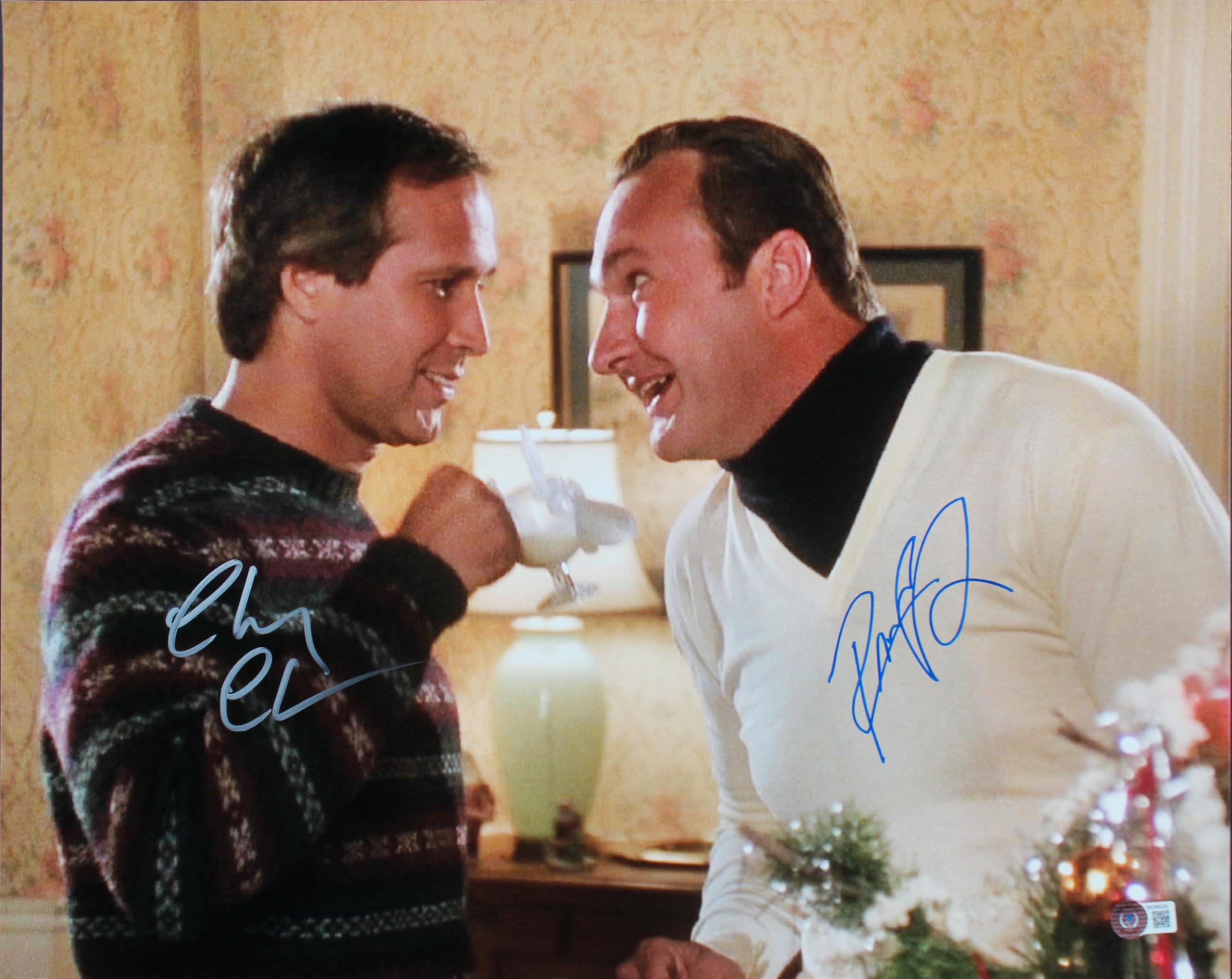 Chevy Chase & Randy Quaid Christmas Vacation Signed 16x20 Photo BAS Witnessed