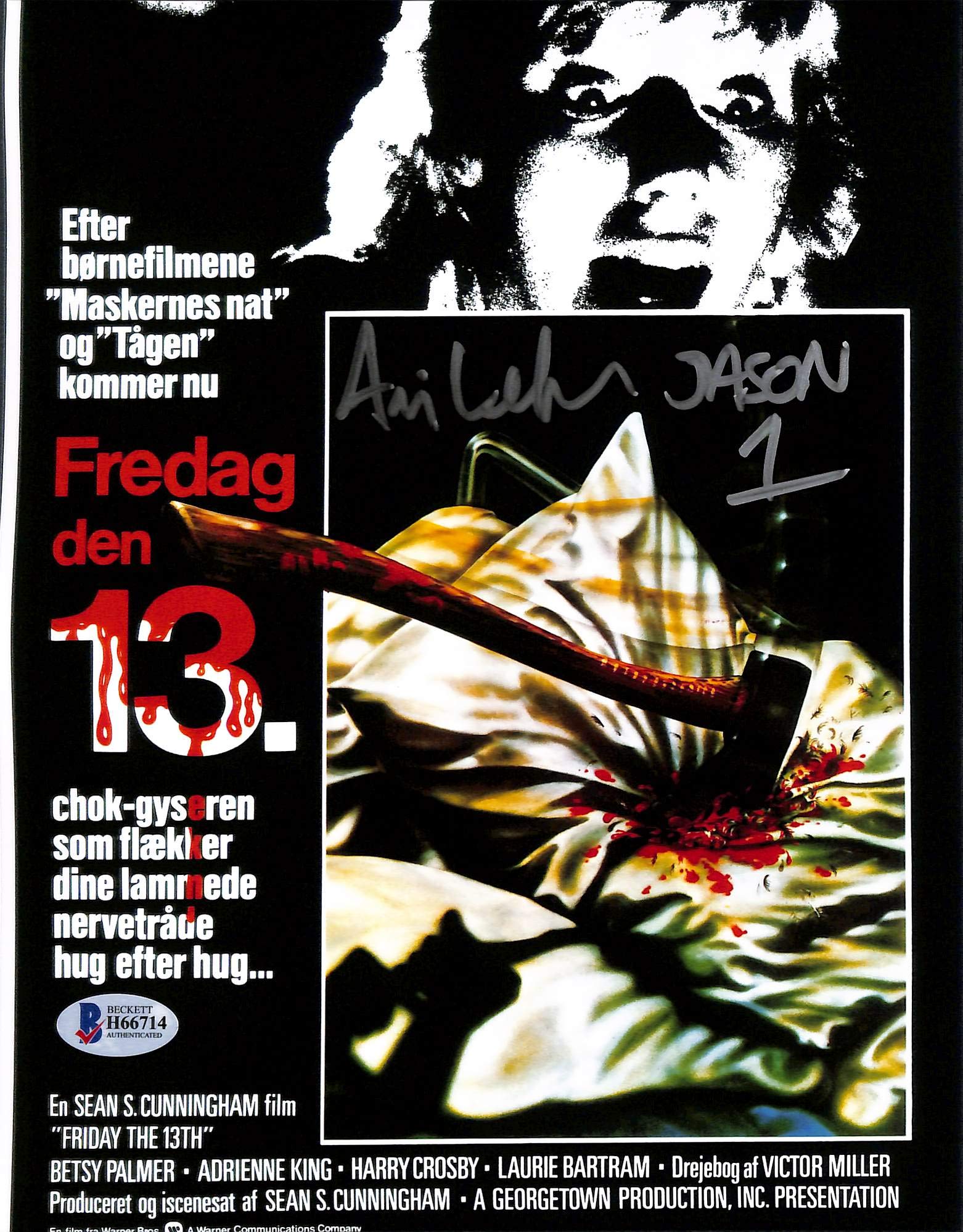 Ari Lehman Friday The 13th "Jason 1" Authentic Signed 8x10 Photo BAS 6