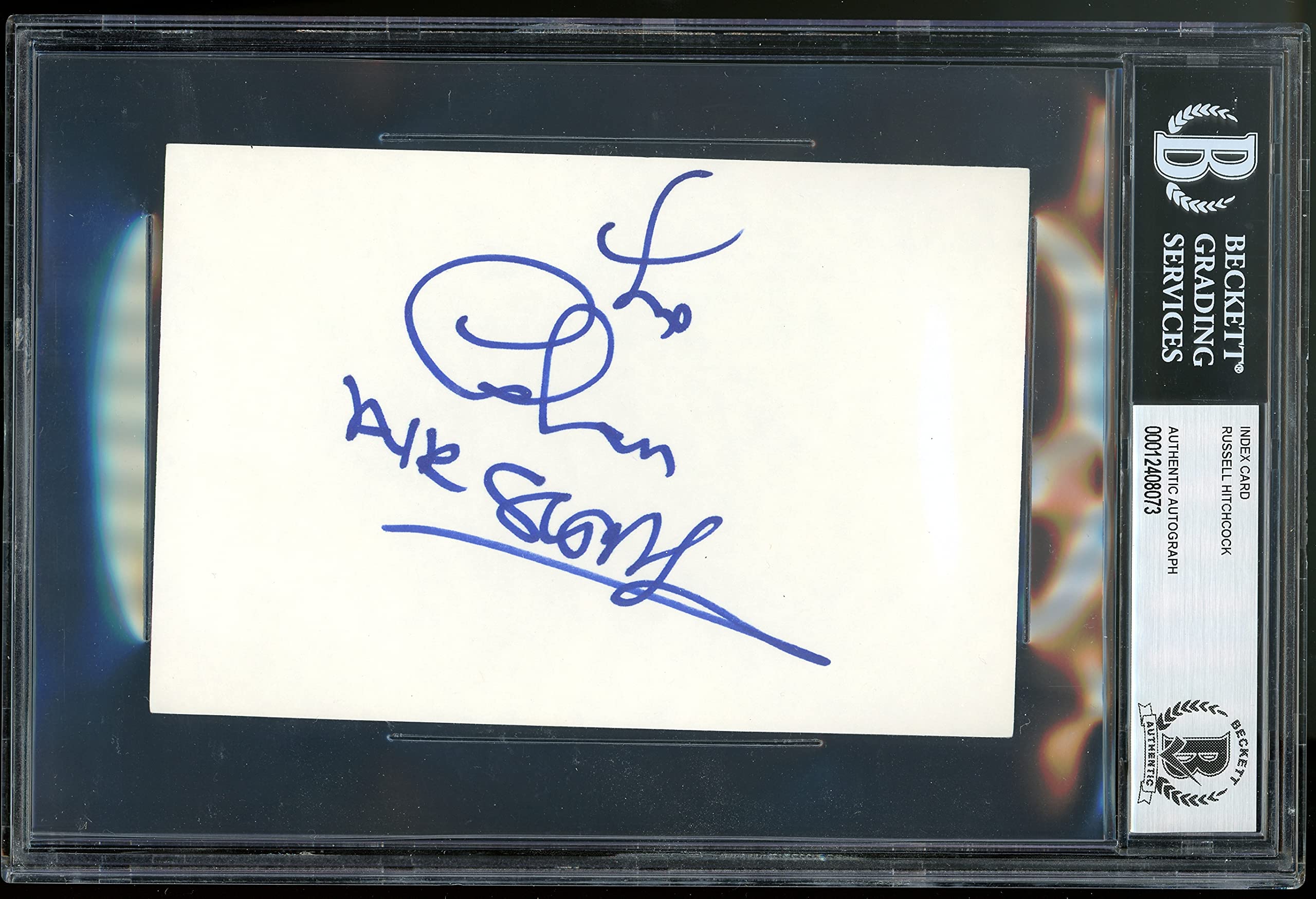 Russell Hitchcock Air Supply Authentic Signed 4x6 Index Card BAS Slabbed