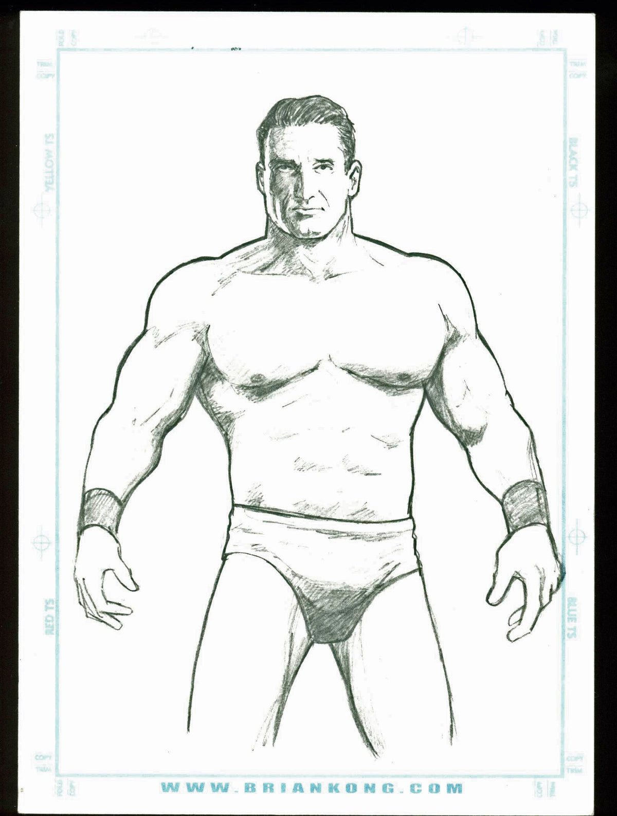 Brian C. Kong Authentic Signed 5x7 Ken Shamrock 1/1 Art Print w/ PPC COA