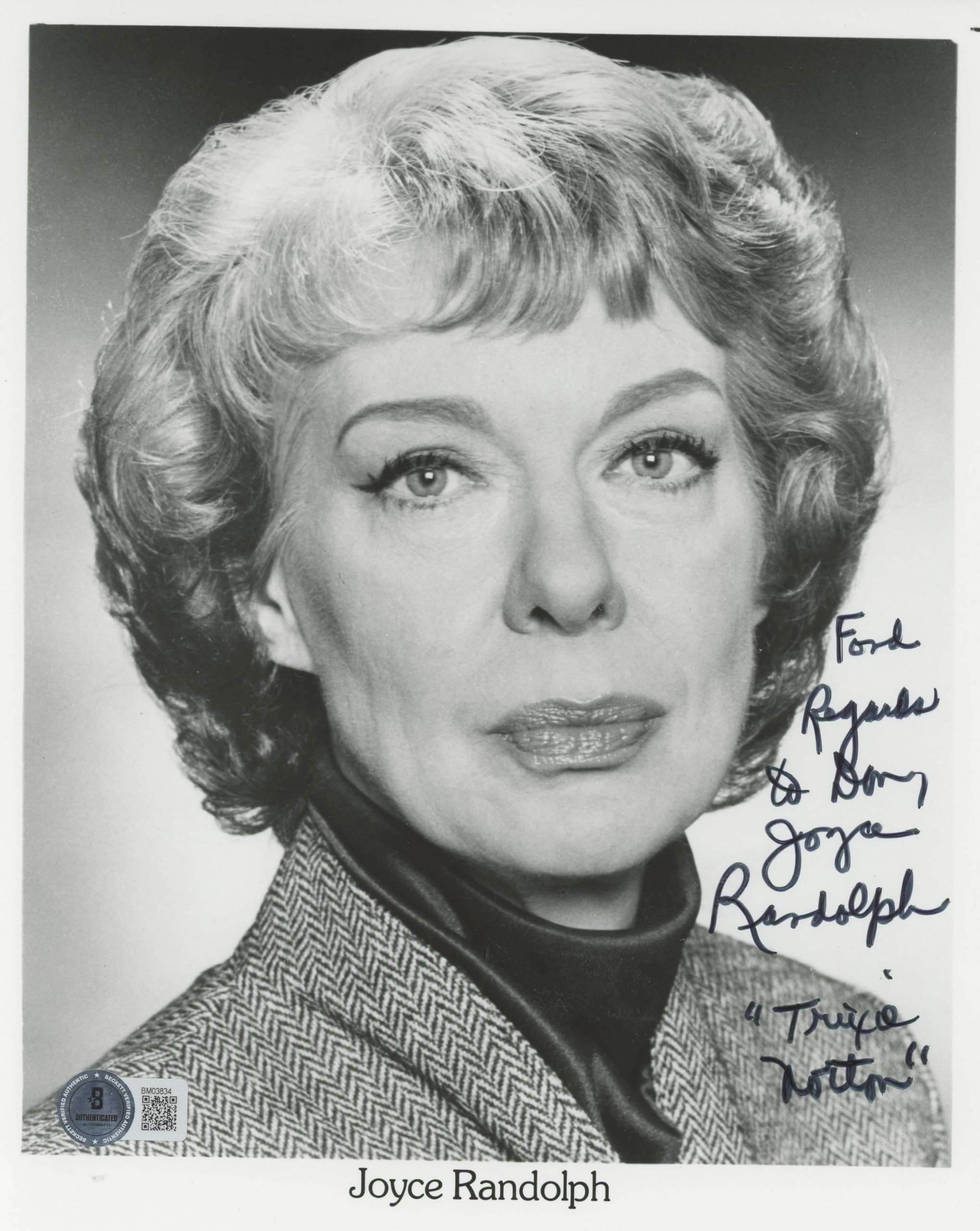 Joyce Randolph The Honeymooners "Trixie Norton" Signed 8x10 Photo BAS #BM03834