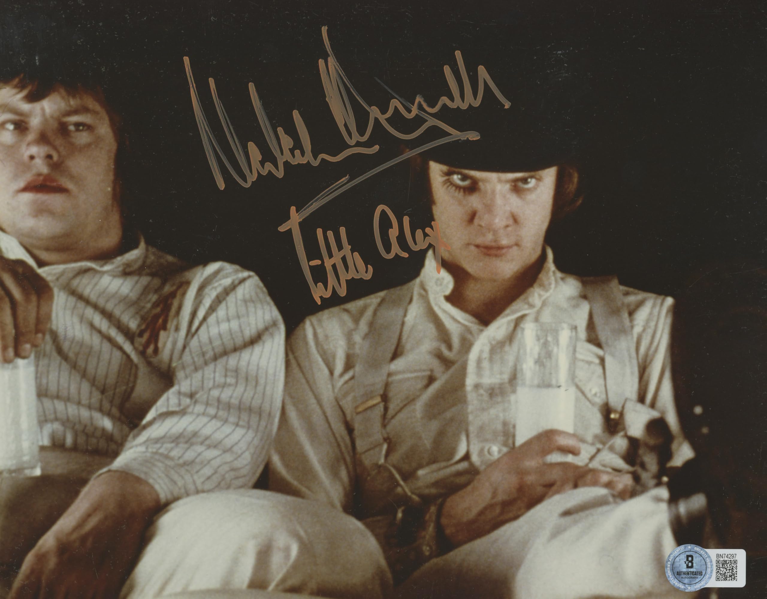 Malcolm McDowell A Clockwork Orange "Little Alex" Signed 8x10 Photo BAS #BN74297