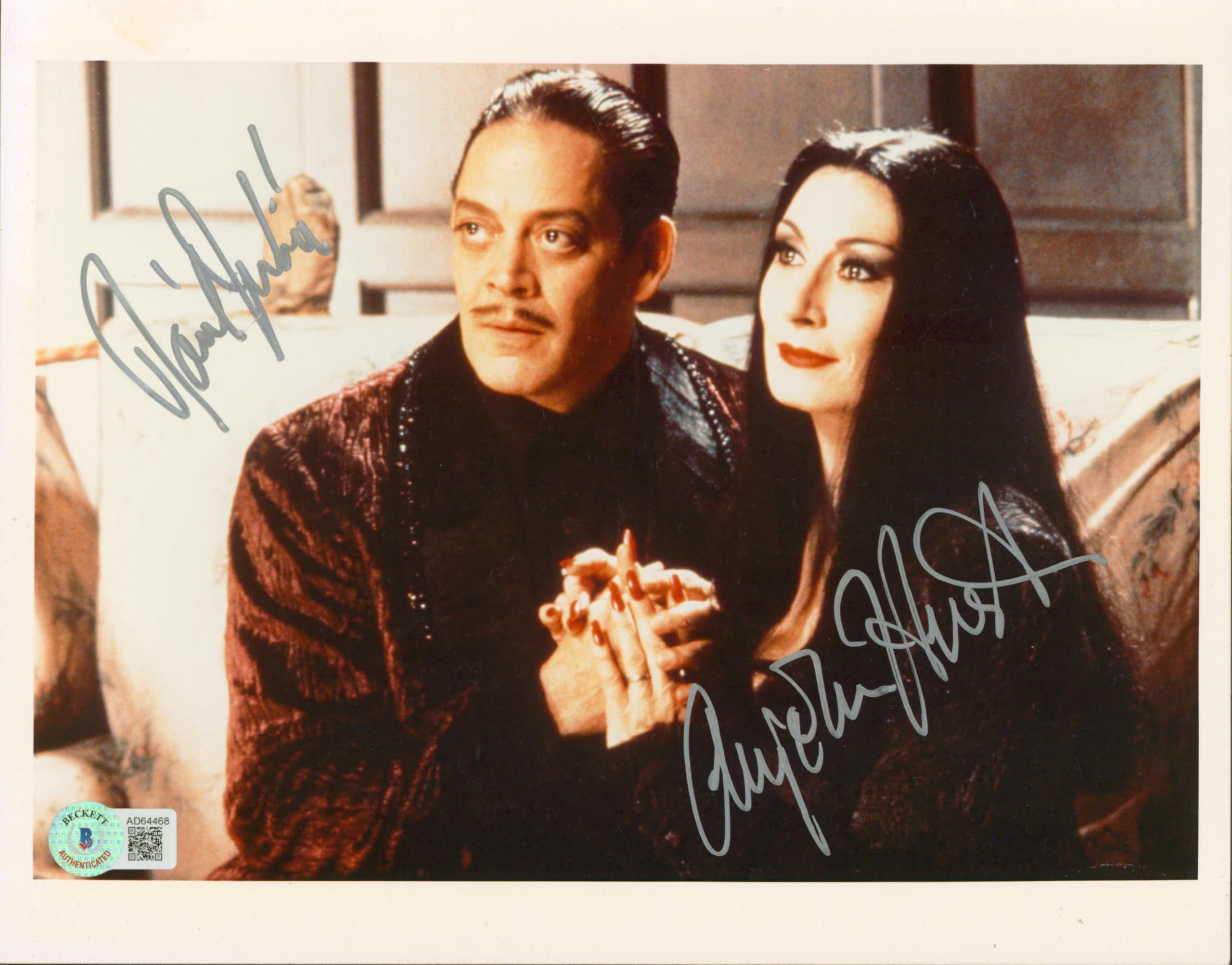 Raul Julia & Angelica Houston The Addams Family Signed 8x10 Photo BAS #AD64468
