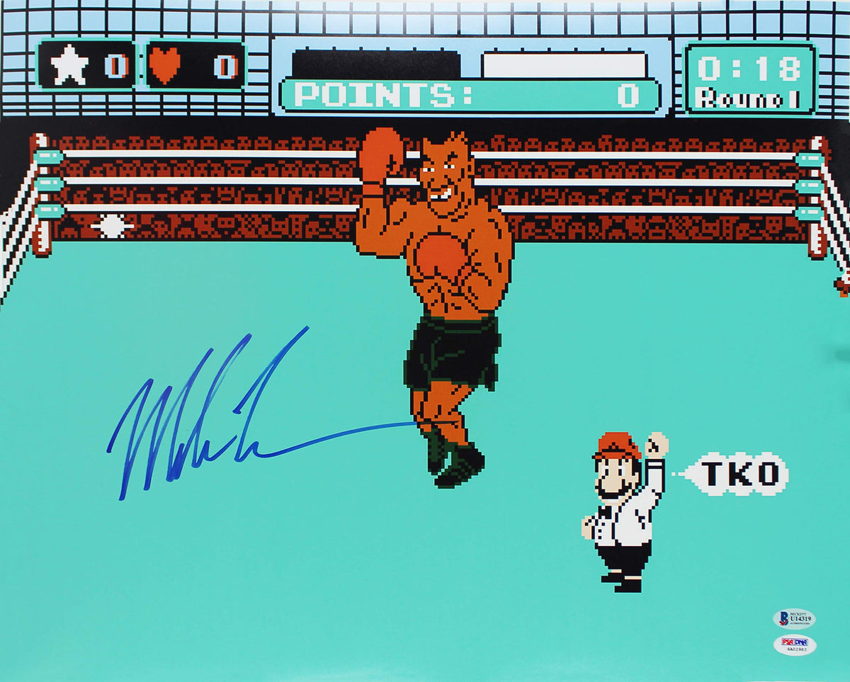 Mike Tyson Authentic Signed 16x20 Punch Out Photo Autographed BAS #U14319