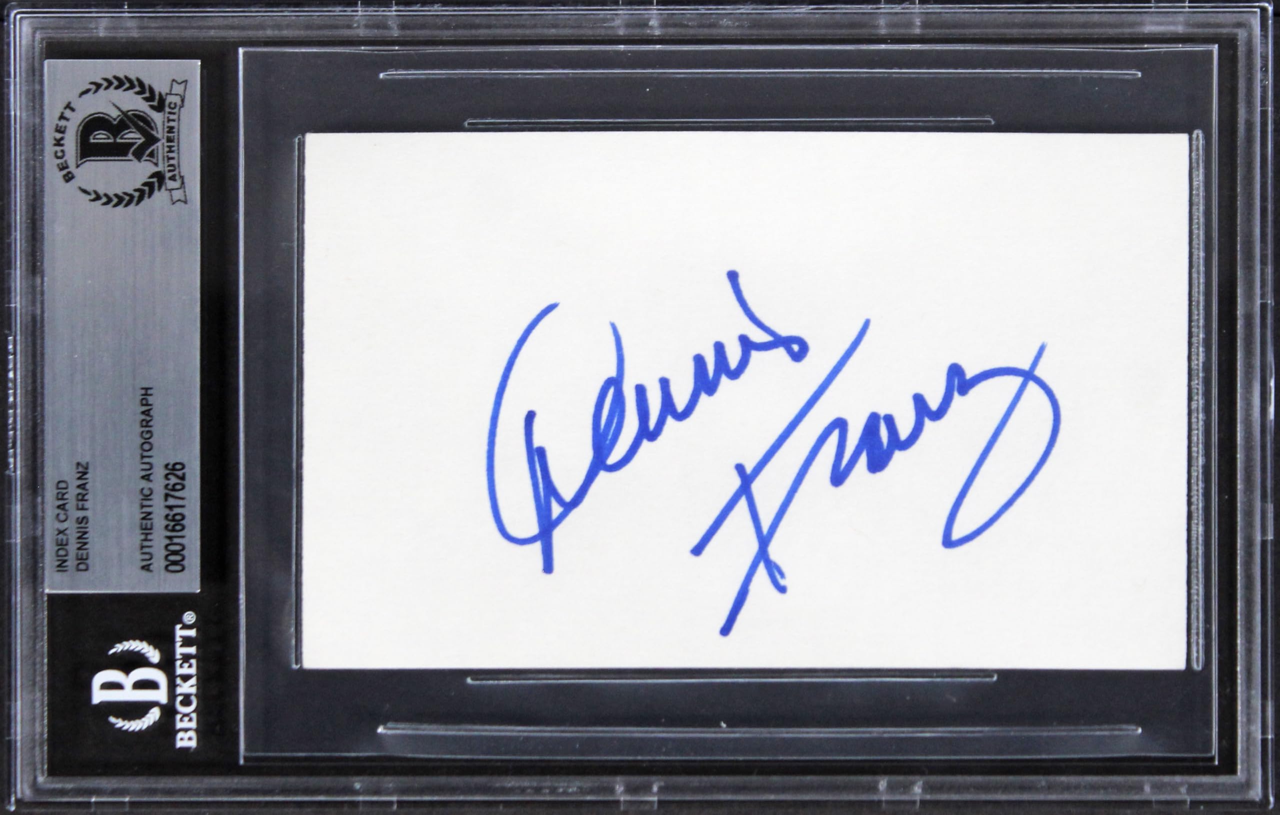 Dennis Franz NYPD Blue Authentic Signed 3x5 Index Card Autographed BAS Slabbed 1