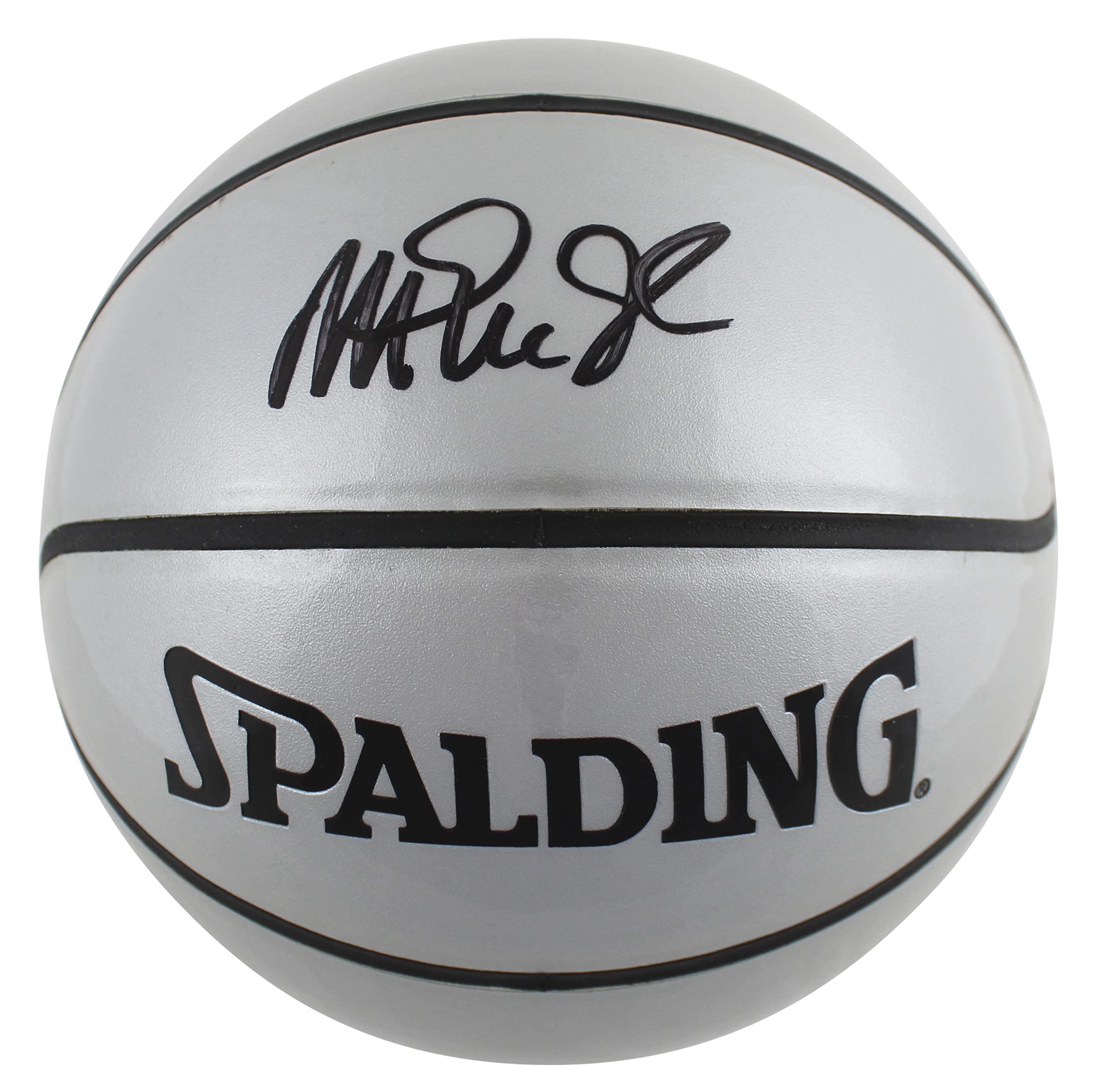 Lakers Magic Johnson Signed Mini Silver Spalding Basketball BAS Witnessed