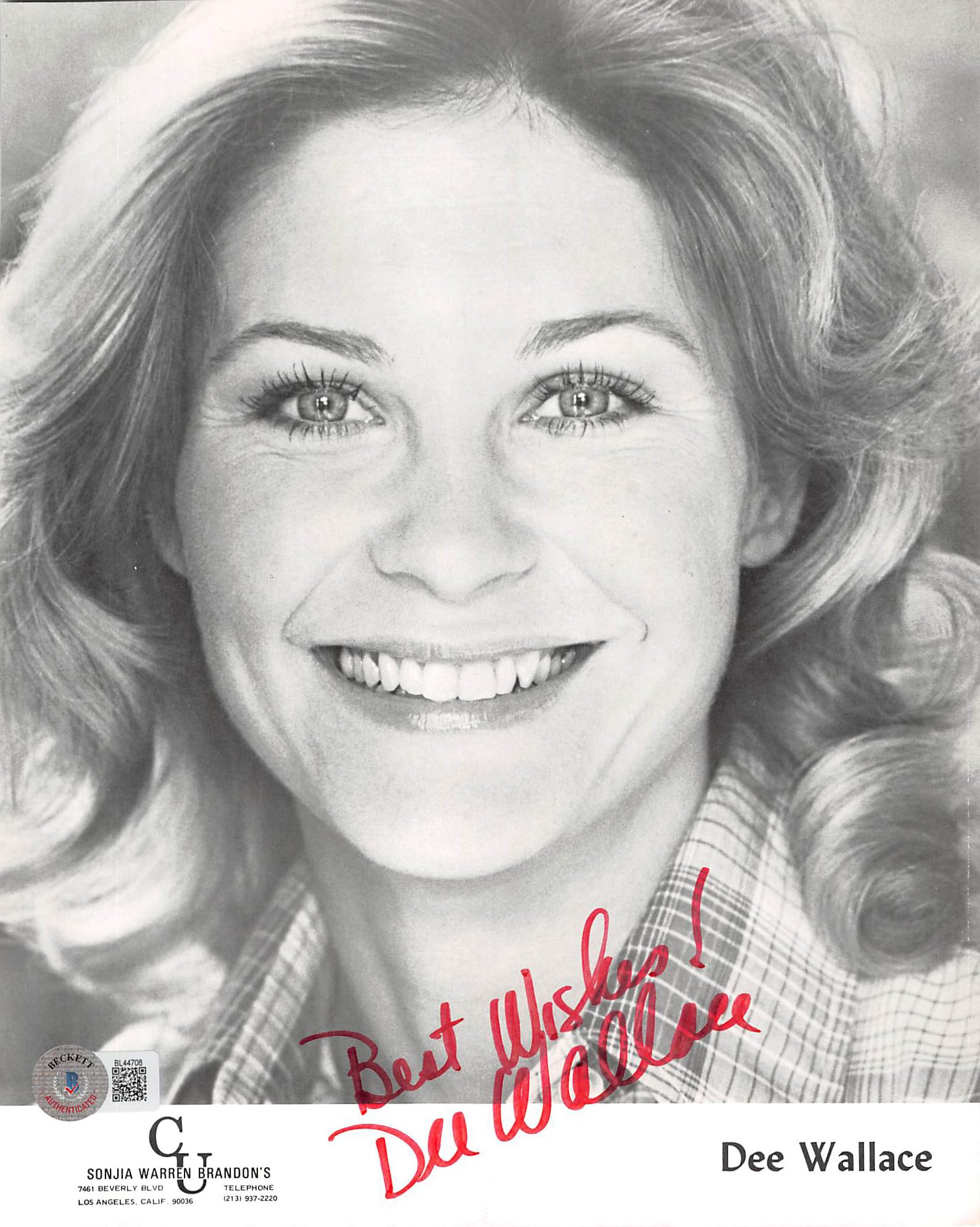 Dee Wallace E.T. "Best Wishes!" Authentic Signed 8x10 Photo BAS #BL44708