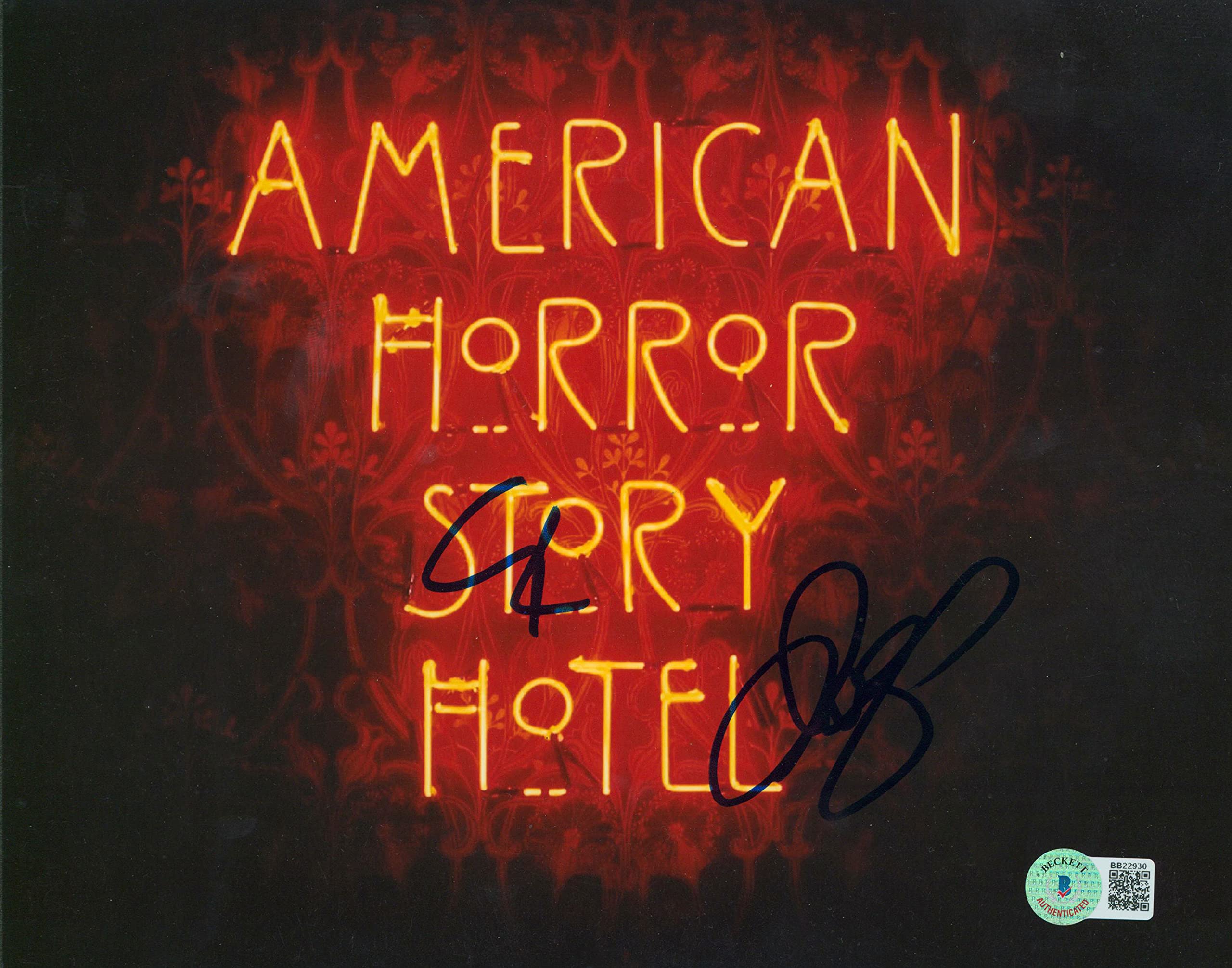 Evan Peters & Cheyenne Jackson AHS Hotel Signed 8x10 Photo BAS #BB22930