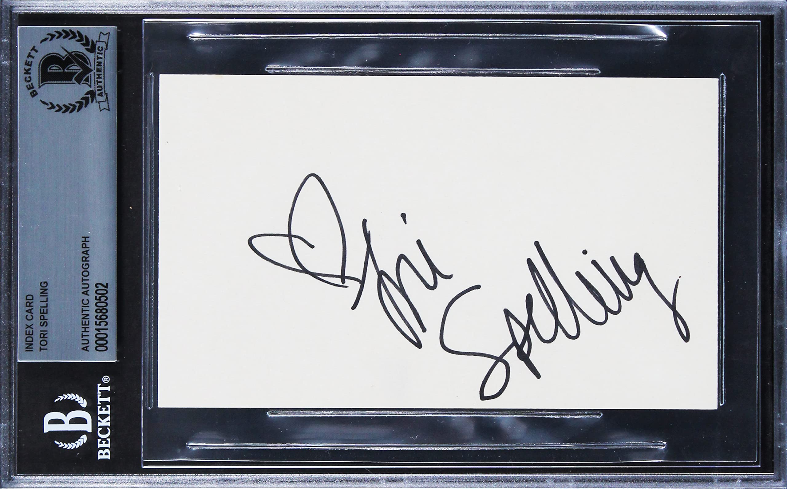 Tori Spelling Beverly Hills 90210 Authentic Signed 3x5 Index Card BAS Slabbed 2
