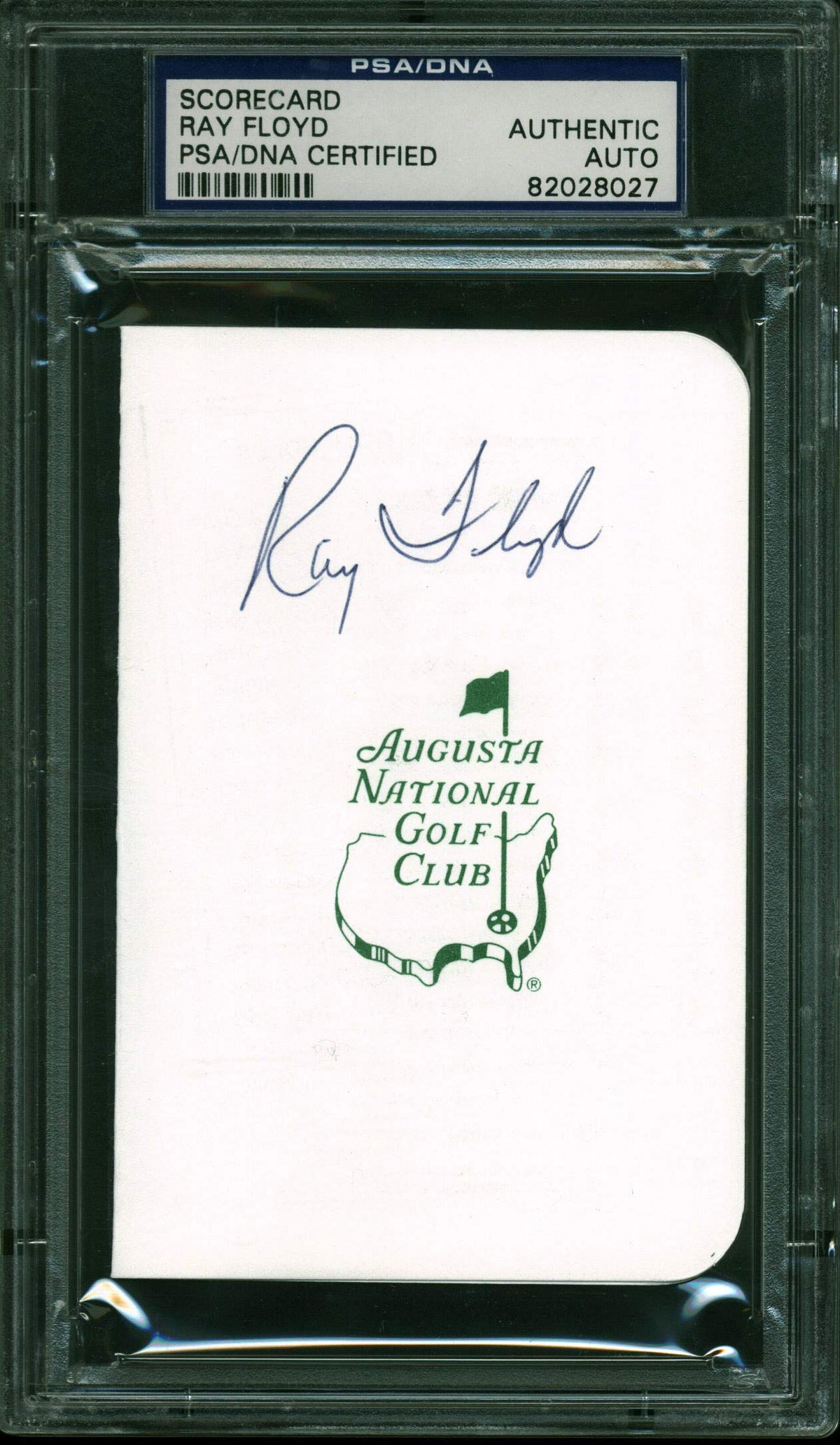 Raymond Floyd PGA Golf Authentic Signed Masters Scorecard PSA/DNA Slabbed