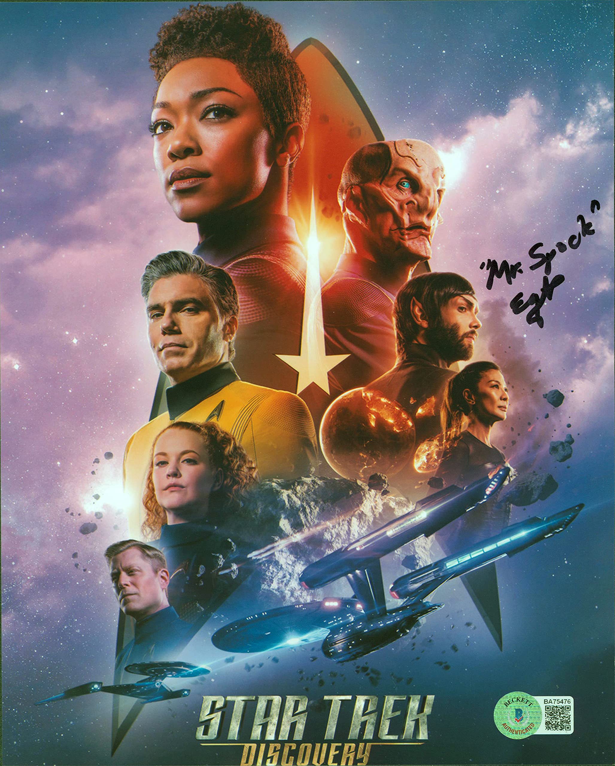 Ethan Peck Star Trek Discovery "Mr. Spock" Signed 8x10 Photo BAS #BA75476