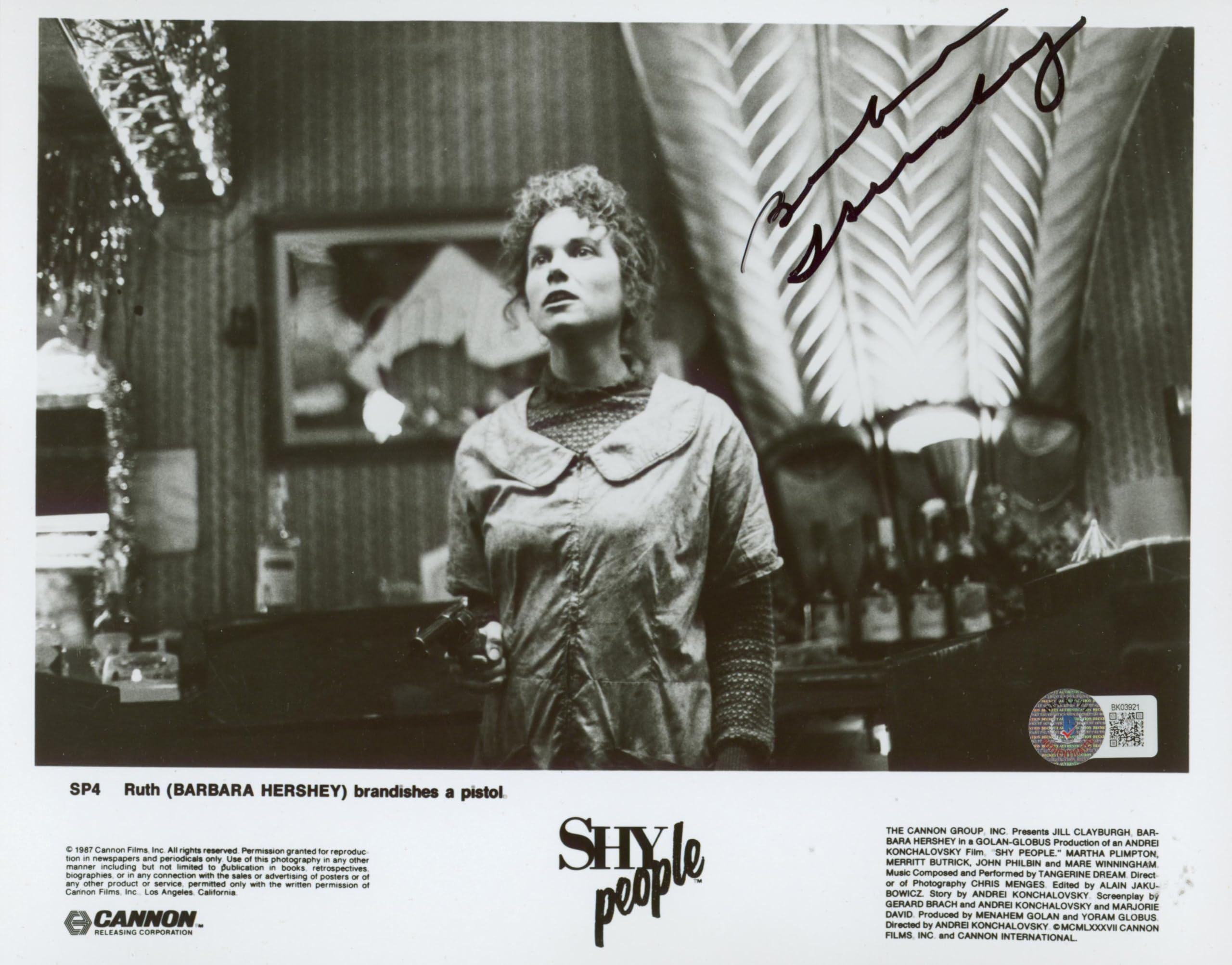 Barbara Hershey Shy People Authentic Signed 8x10 Photo Autographed BAS #BK03921
