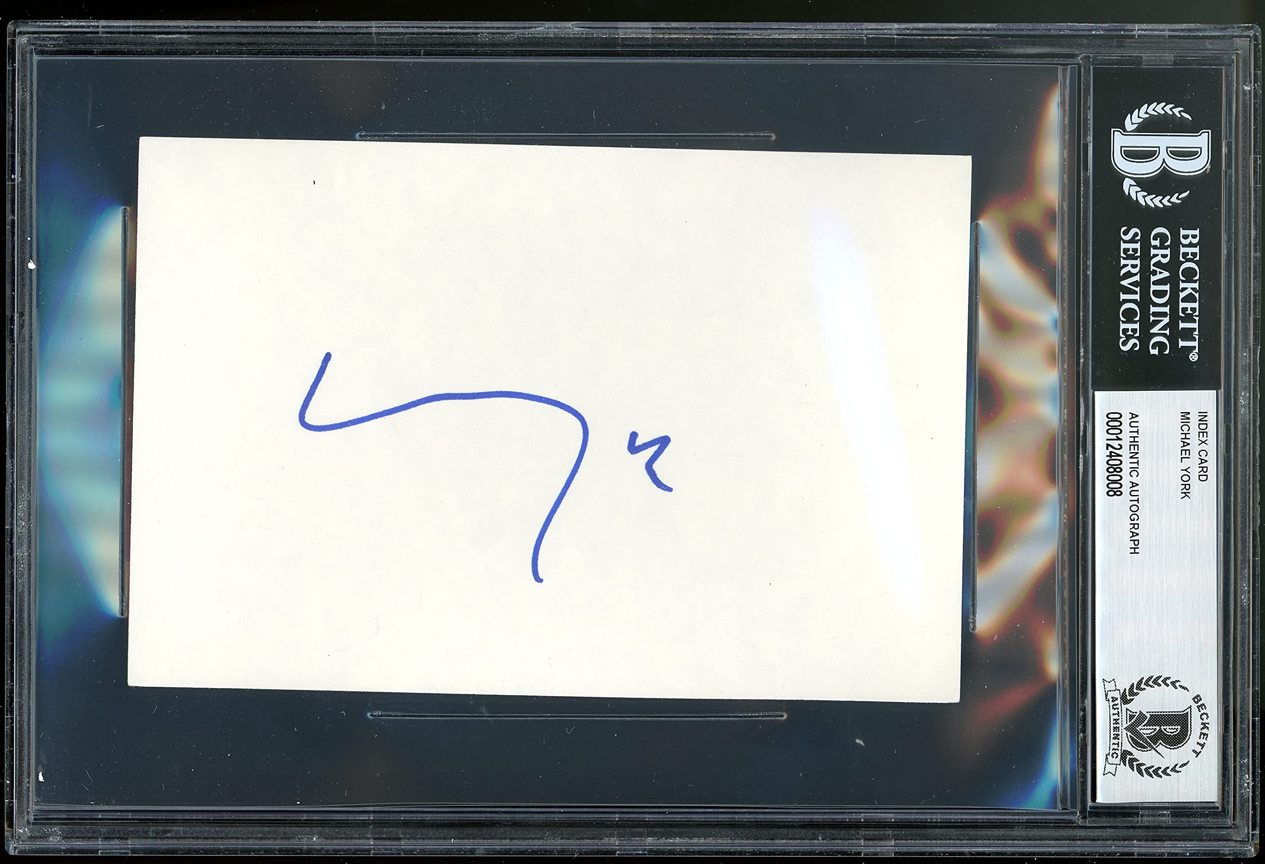 Michael York Romeo + Juliet Authentic Signed 4x6 Index Card BAS Slabbed