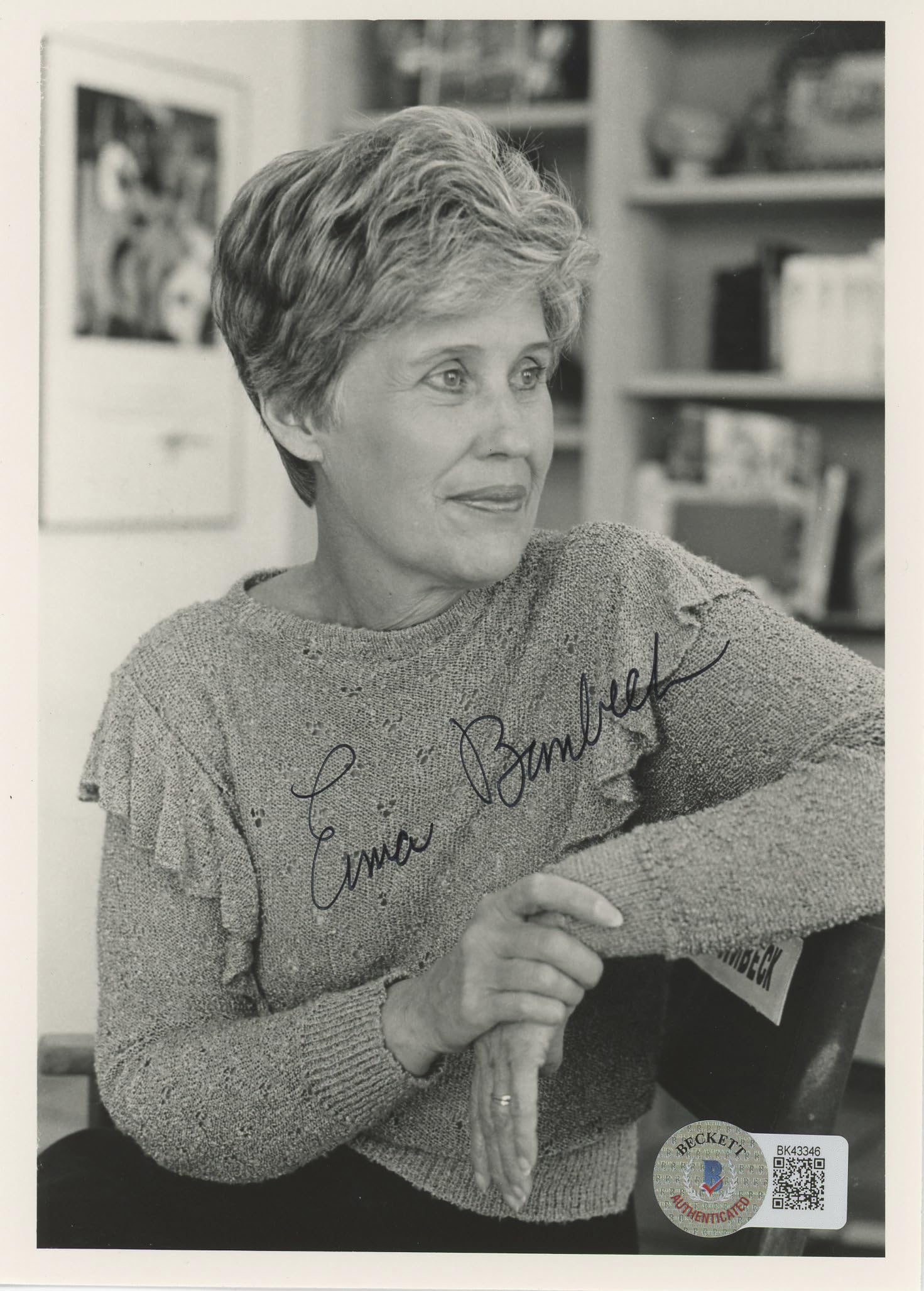 Erma Bombeck At Wit's End Authentic Signed 5x7 Black & White Photo BAS #BK43346