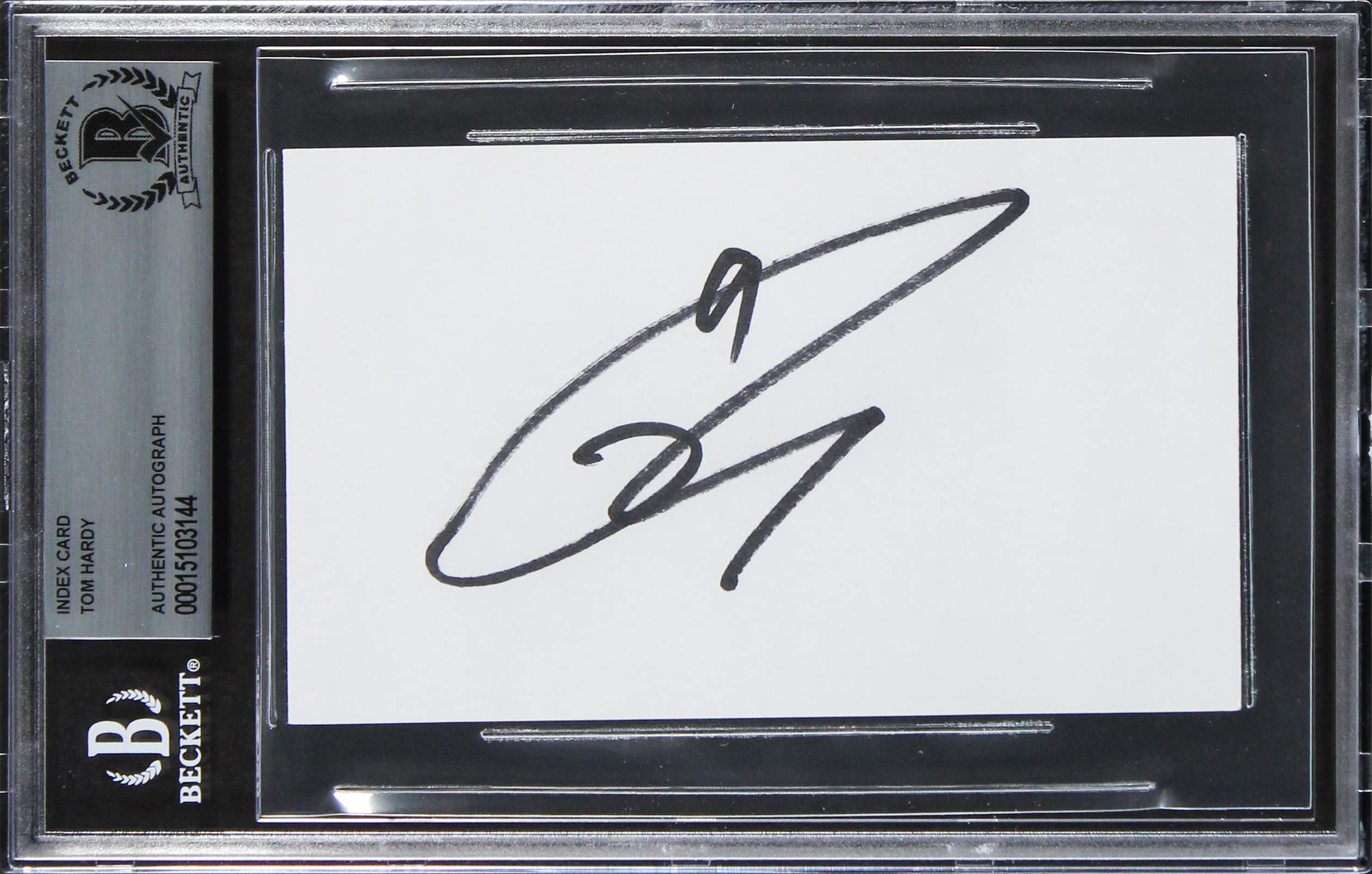 Tom Hardy Batman The Dark Knight Rises Signed 3x5 Index Card BAS Slabbed 1