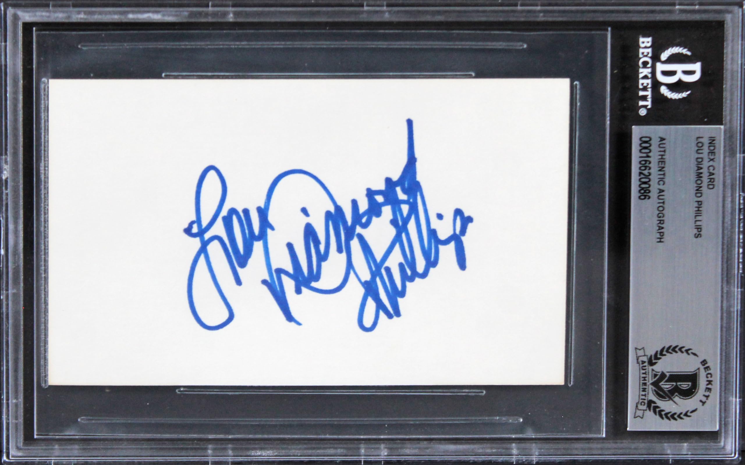 Lou Diamond Phillips Stand & Deliver Authentic Signed 3x5 Index Card BAS Slab 2